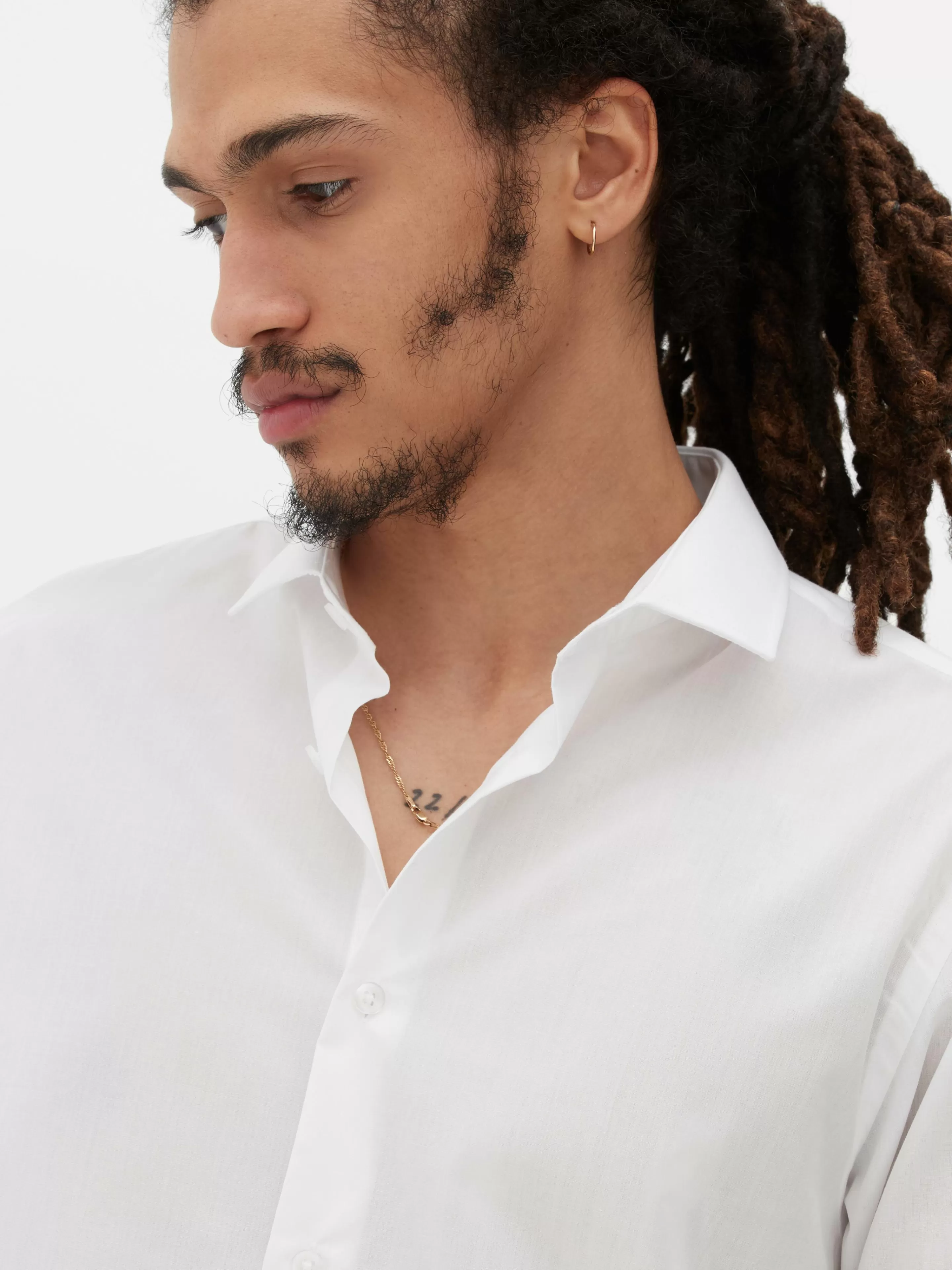Hombre Primark Camisas | Camisa De Manga Larga Y Corte Recto