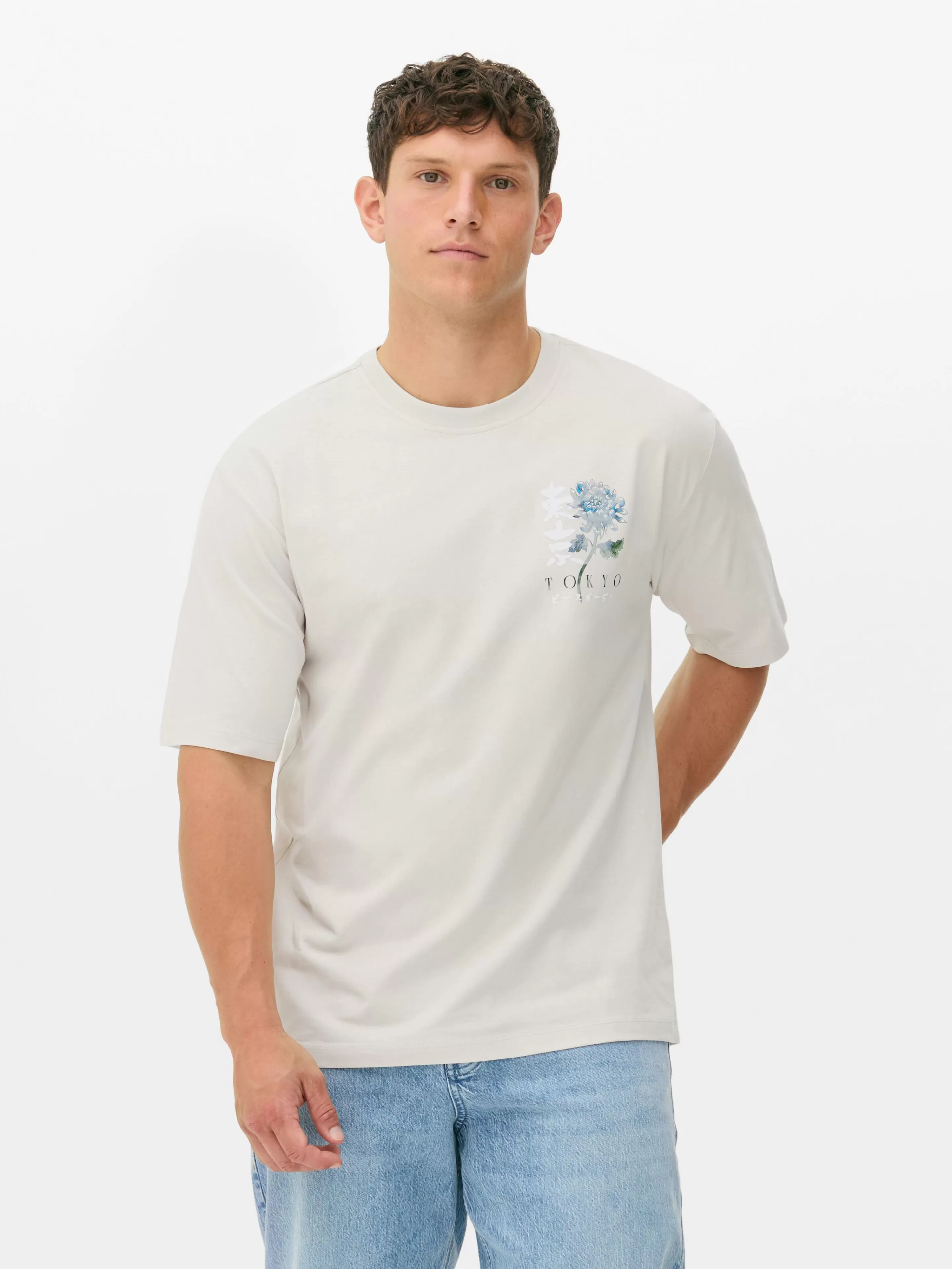 Hombre Primark Tops Y Camisetas | Camiseta Con Estampado Floral «Tokio»