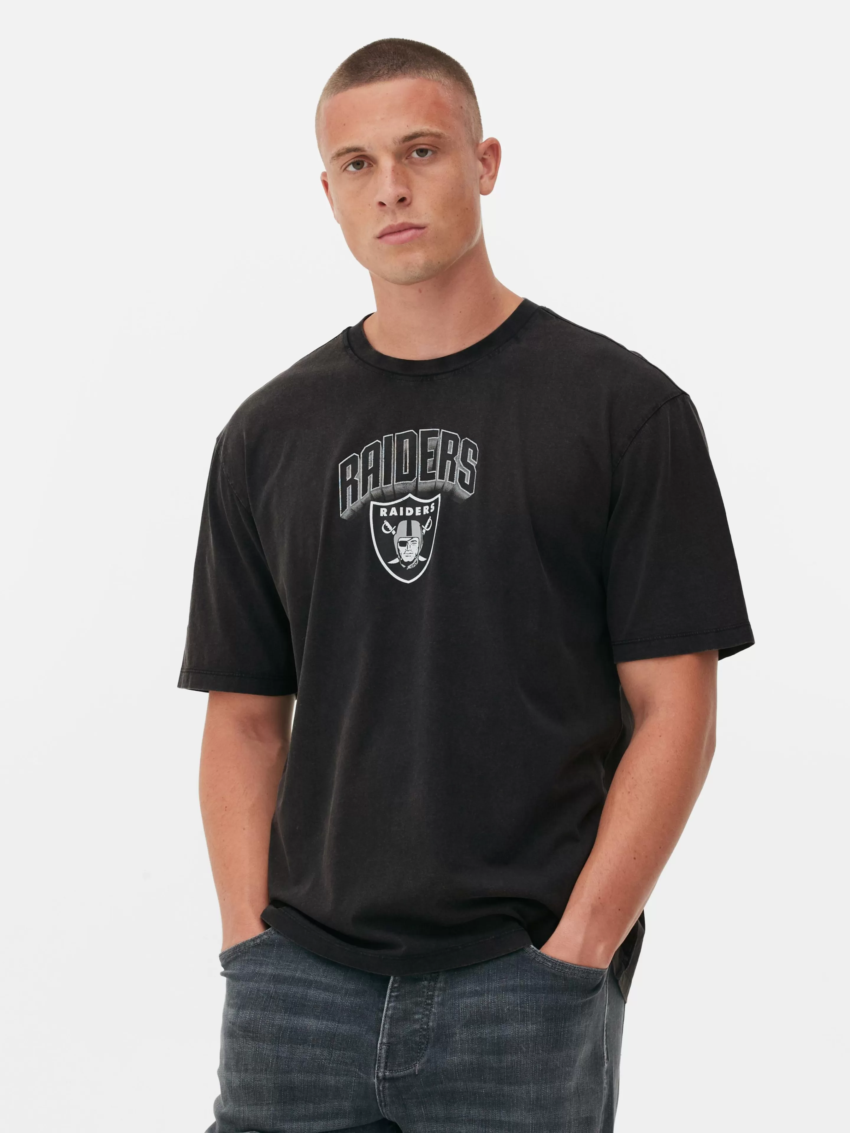 Hombre Primark Camisetas Y Sudaderas Con Estampado Gráfico | Tops Y Camisetas | Camiseta Con Gráfico De Las Vegas Raiders De La NFL