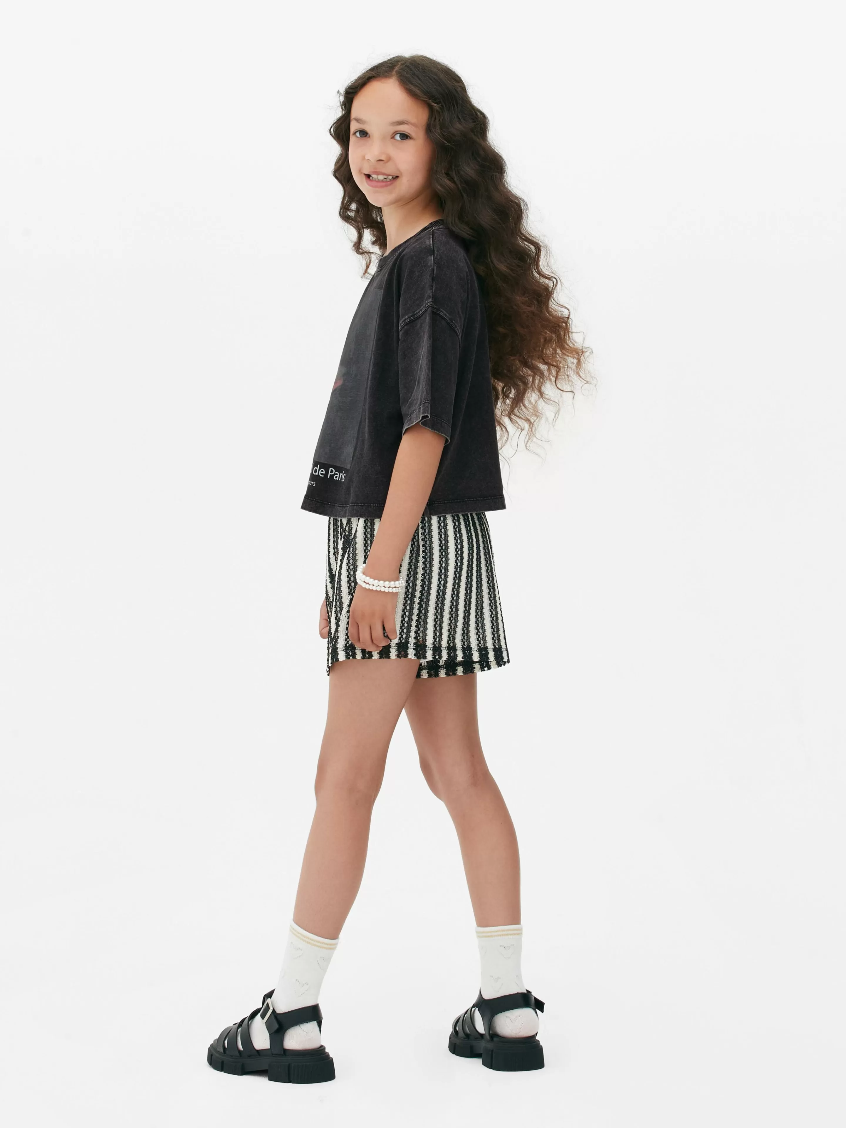 Niños Primark Tops Y Camisetas | Camiseta Corta Con Diseño De Bailarina Parisina
