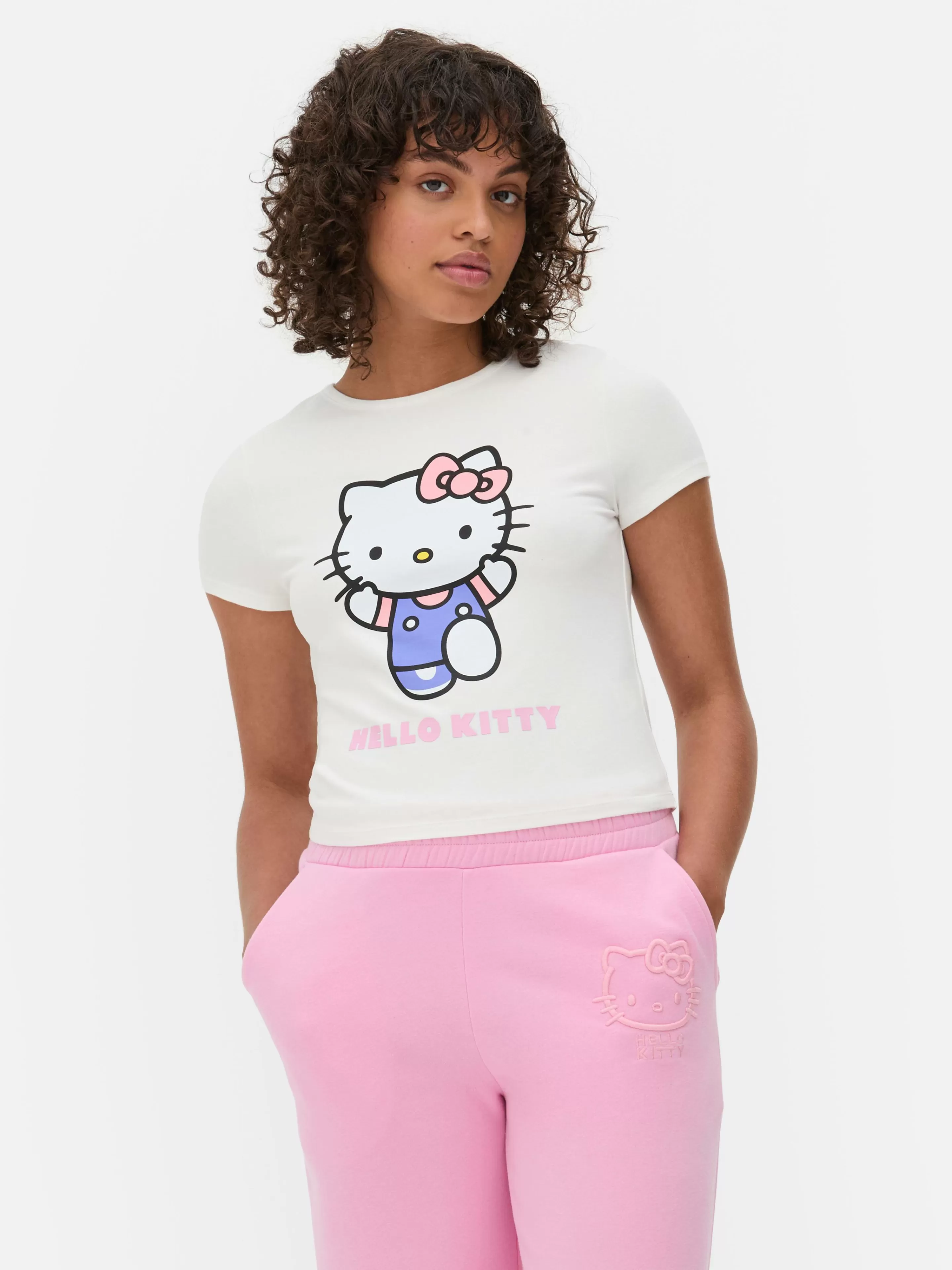 Mujer Primark Tops Y Camisetas | Camiseta Corta Con Estampado De Hello Kitty