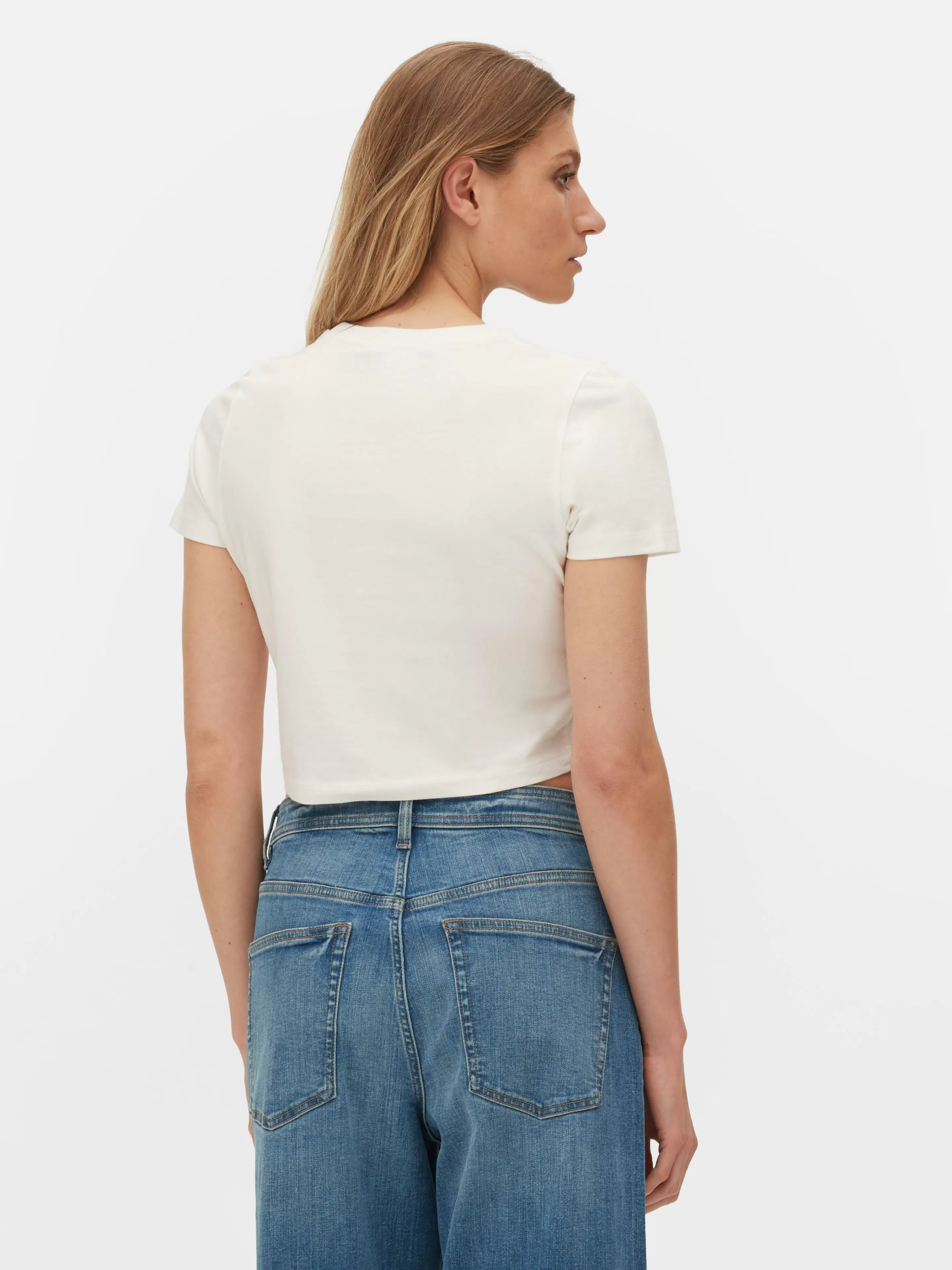 Mujer Primark Tops Y Camisetas | Camiseta Corta Con Estampado Gráfico De Claude Monet