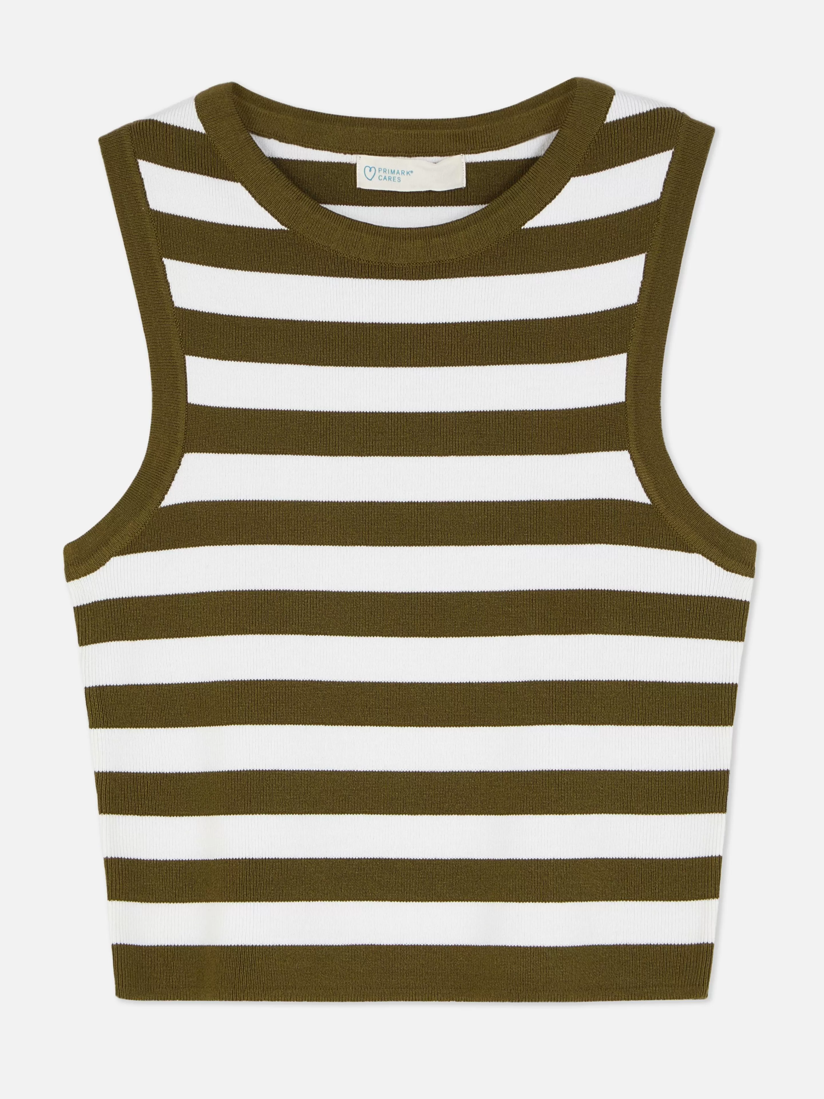 Mujer Primark Tops Y Camisetas | Camiseta Corta De Punto Sin Mangas De Cuello Redondo