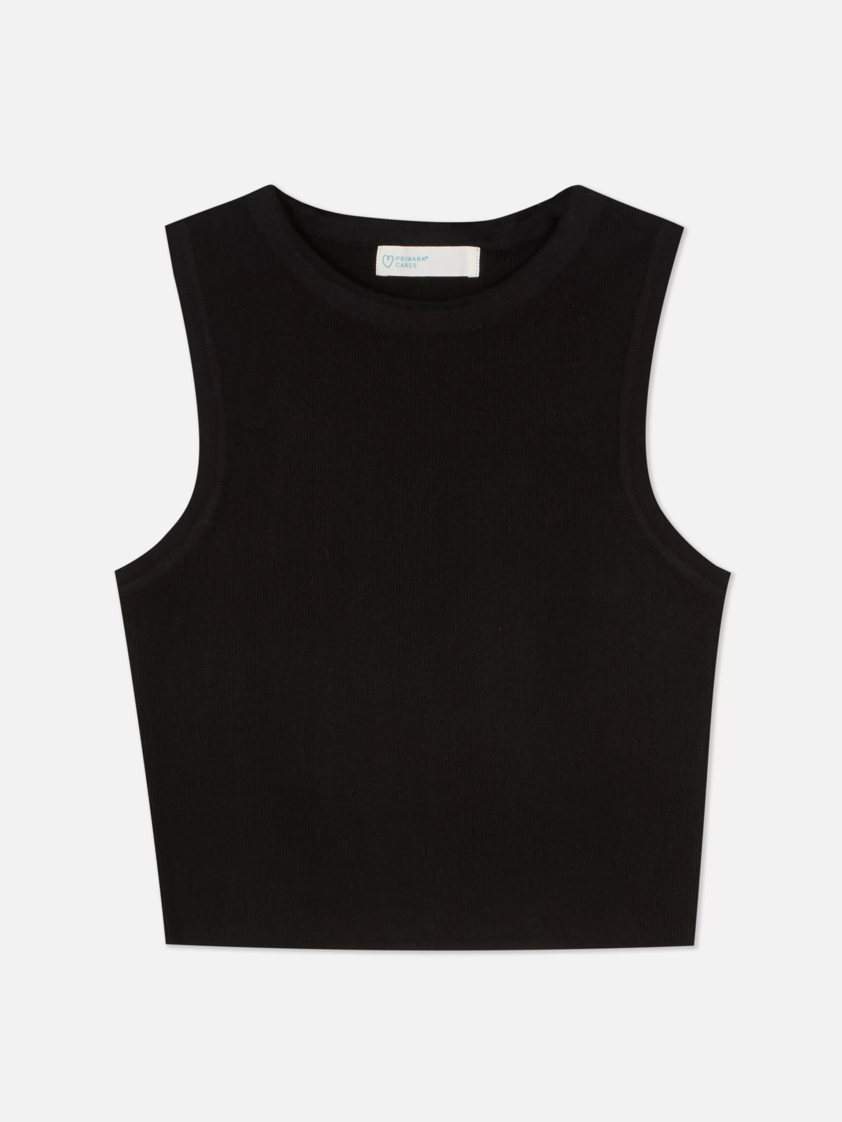 Mujer Primark Tops Y Camisetas | Camiseta Corta De Punto Sin Mangas De Cuello Redondo