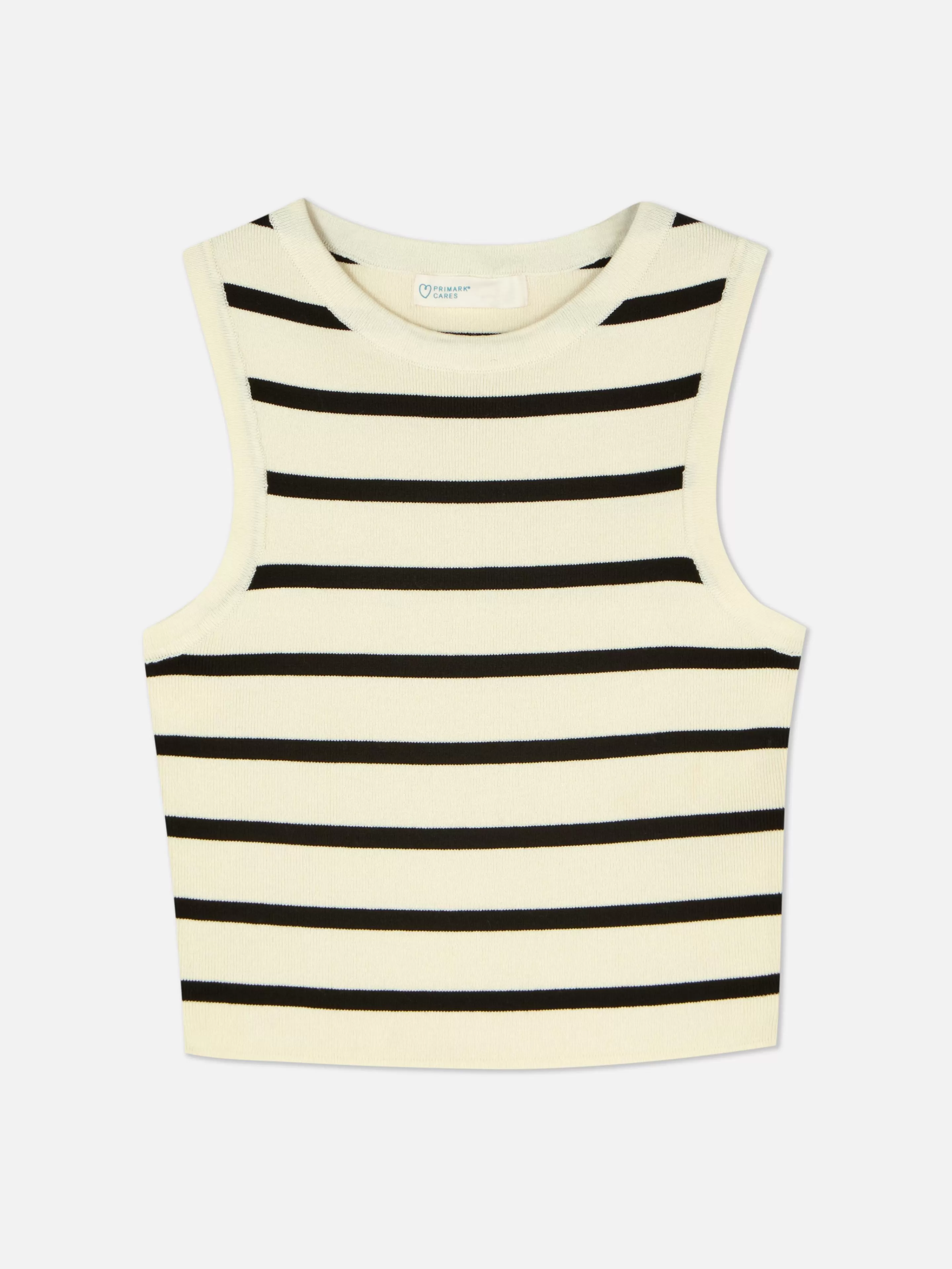 Mujer Primark Tops Y Camisetas | Camiseta Corta De Punto Sin Mangas De Cuello Redondo