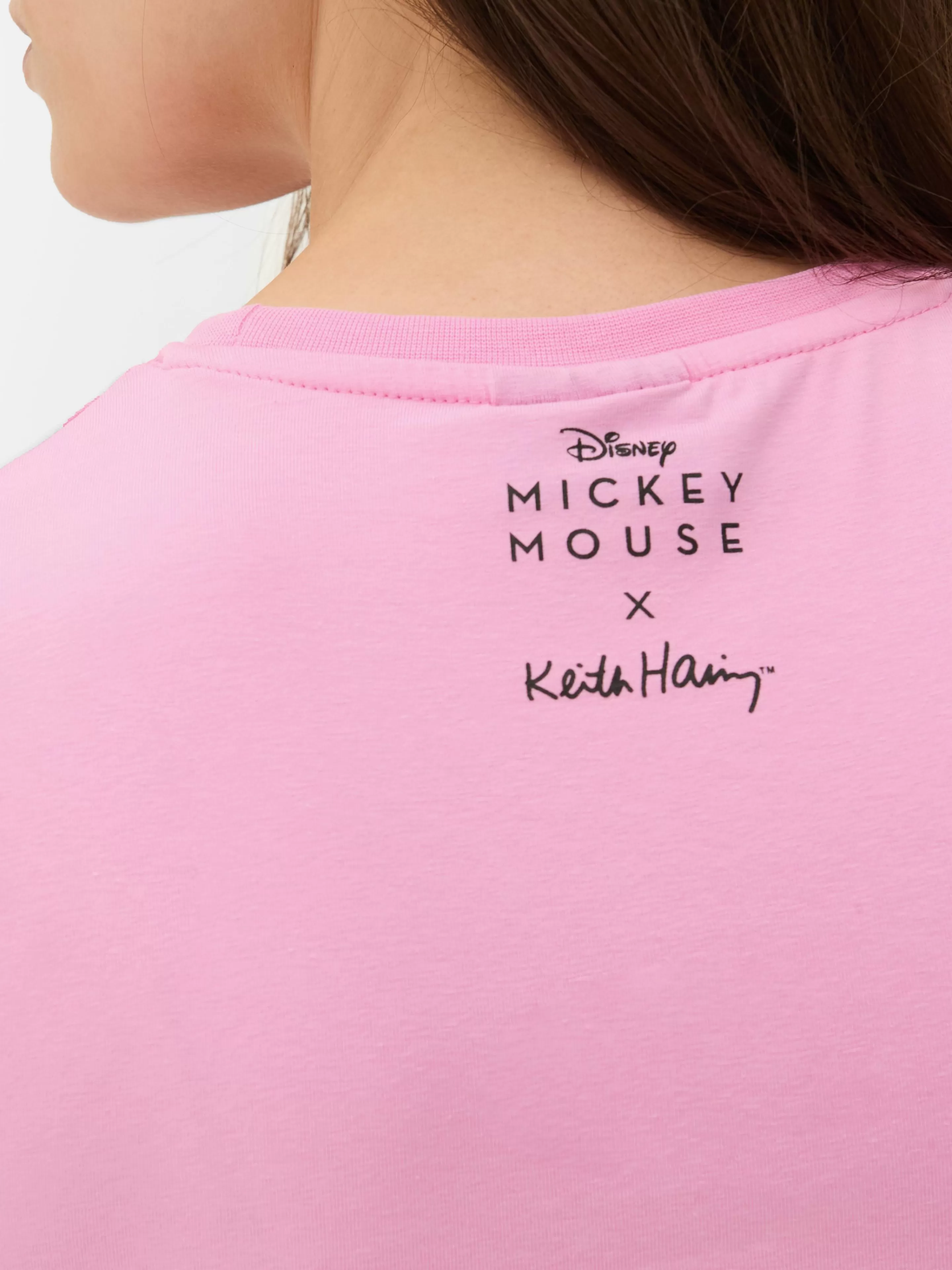 Mujer Primark Tops Y Camisetas | Camiseta Corta Mickey Mouse De Disney X Keith Haring