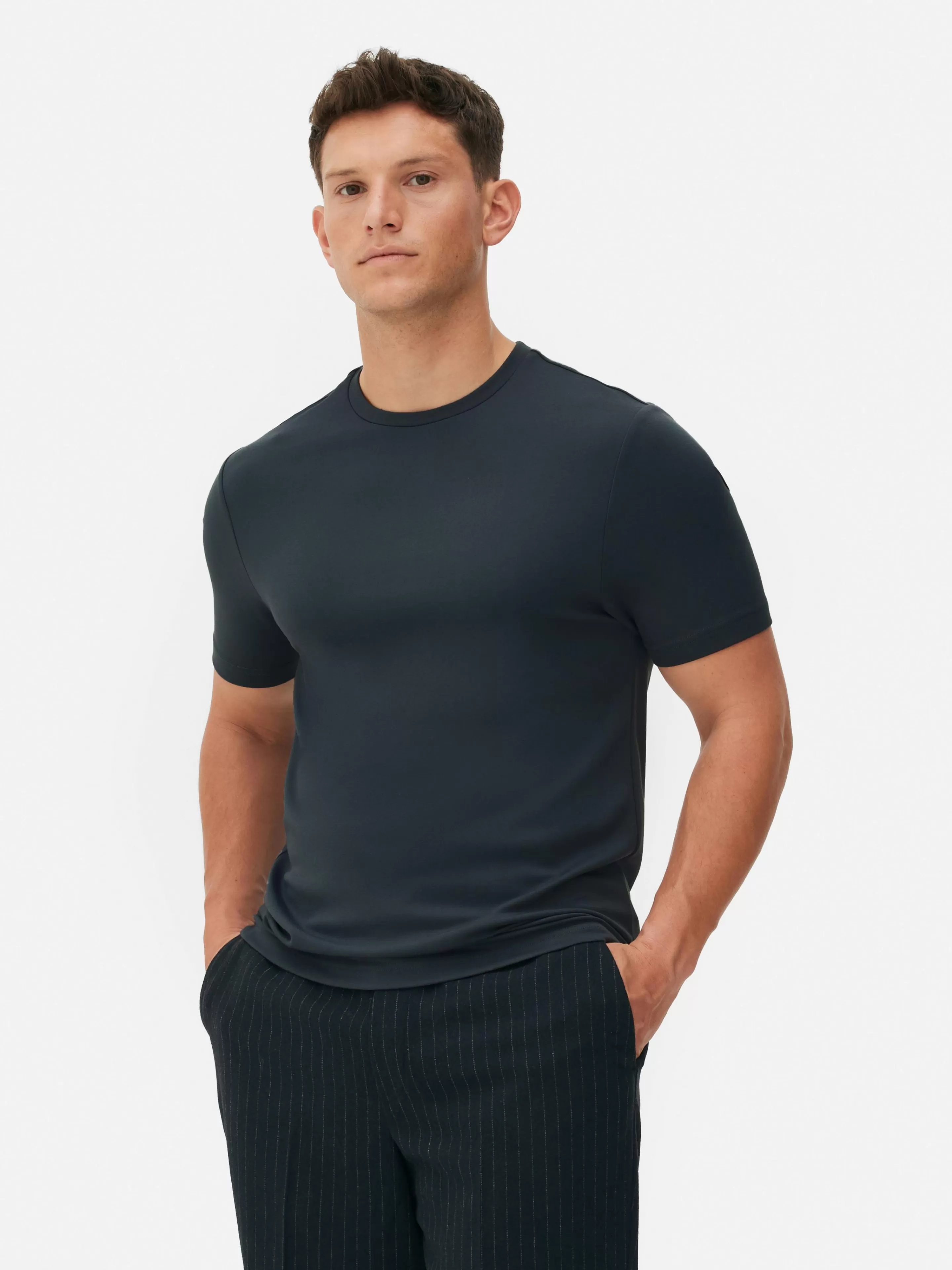 Hombre Primark Tops Y Camisetas | Camiseta De Corte Entallado De Kem