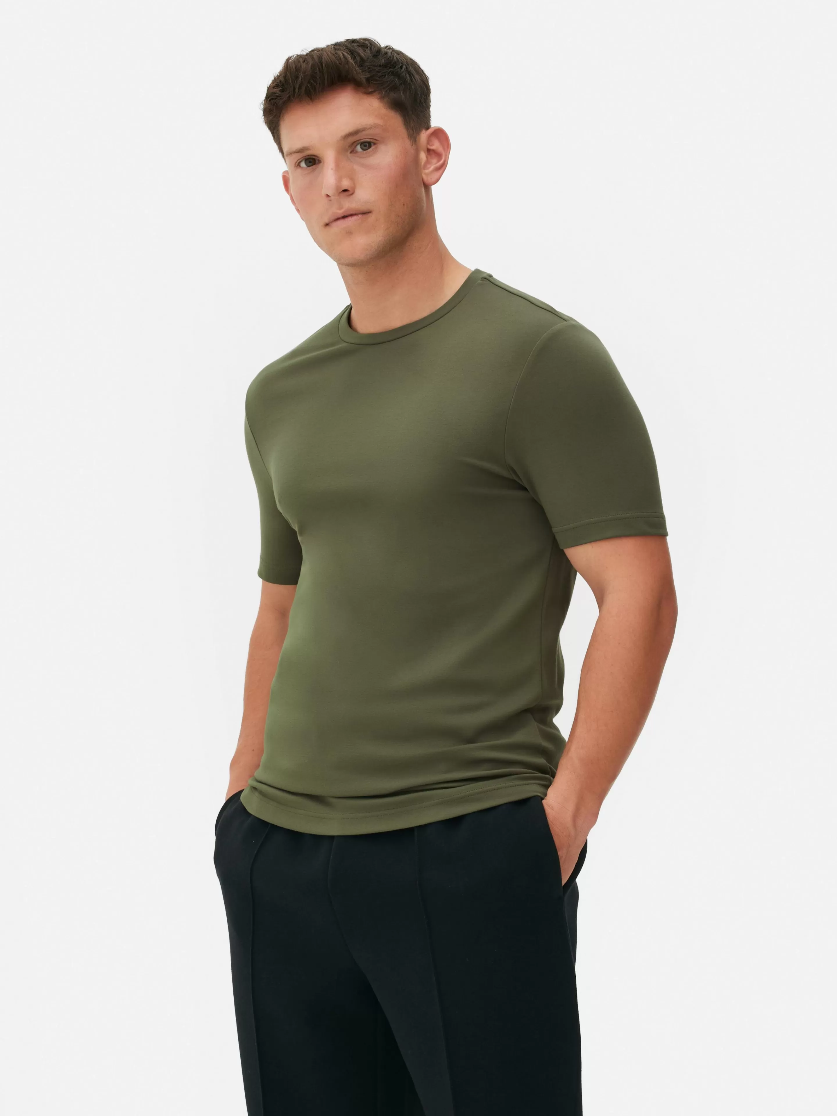 Hombre Primark Tops Y Camisetas | Camiseta De Corte Entallado De Kem