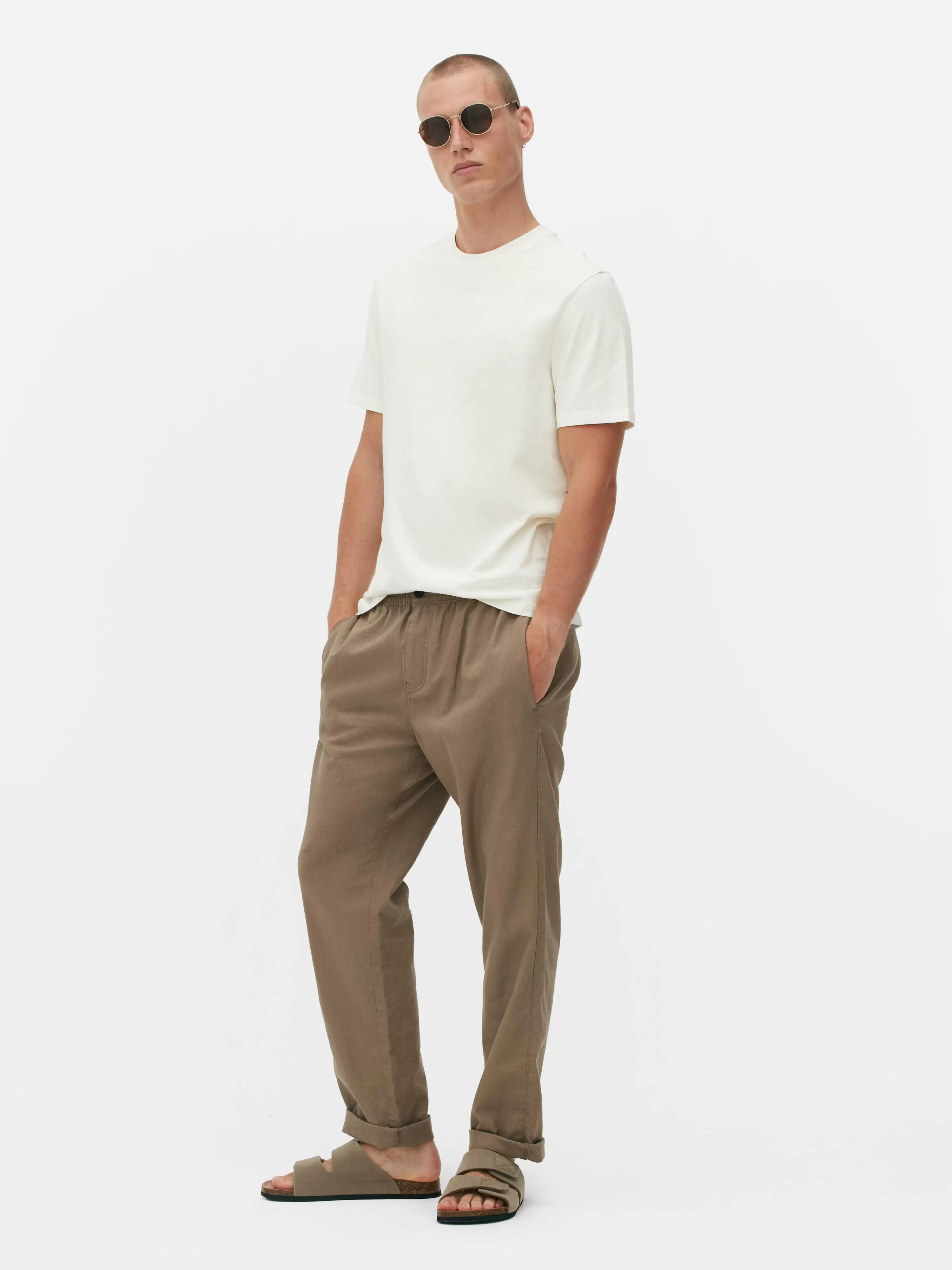 Hombre Primark Tops Y Camisetas | Camiseta De Cuello Redondo Y Corte Recto