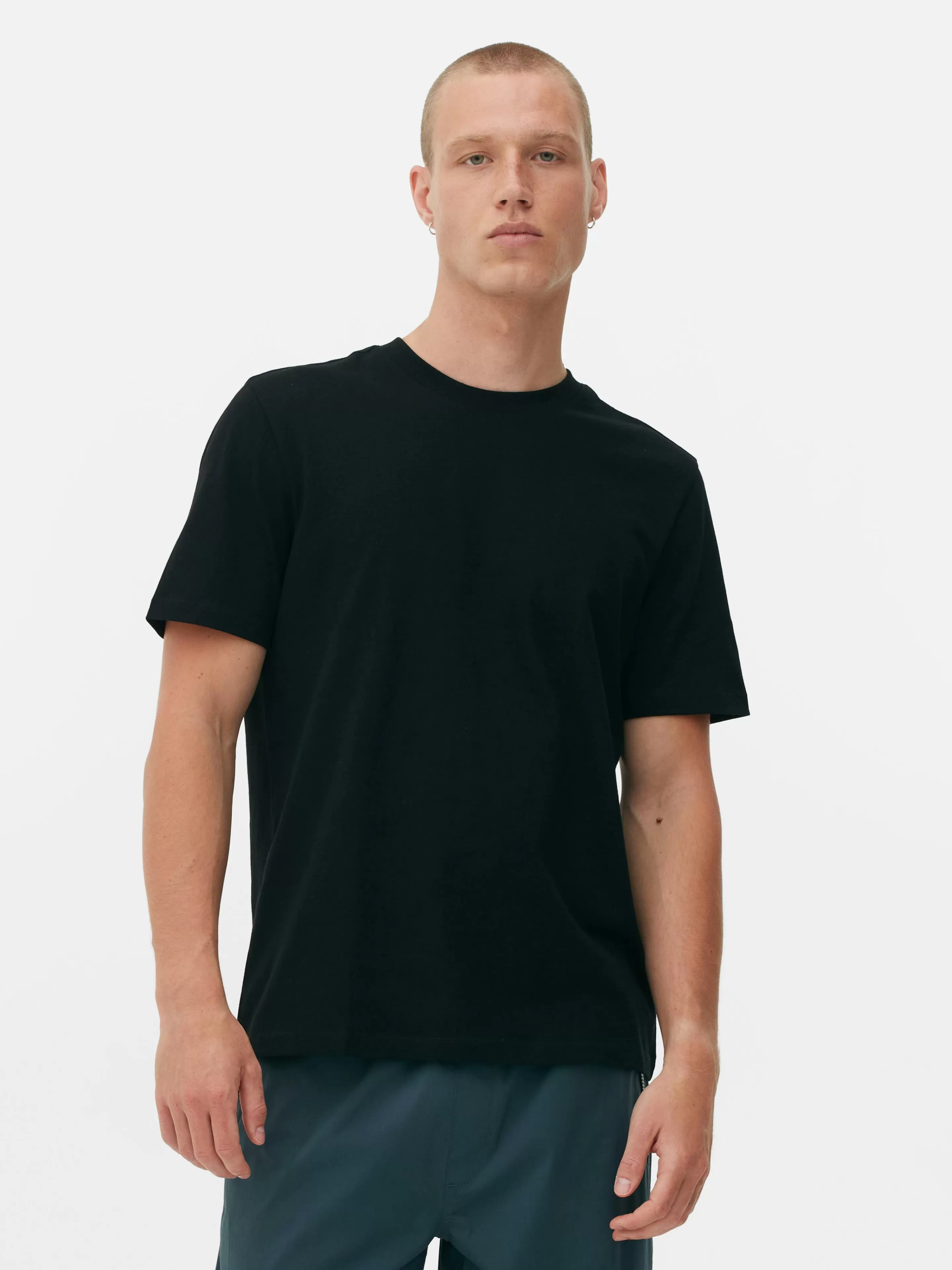 Hombre Primark Tops Y Camisetas | Camiseta De Cuello Redondo Y Corte Recto