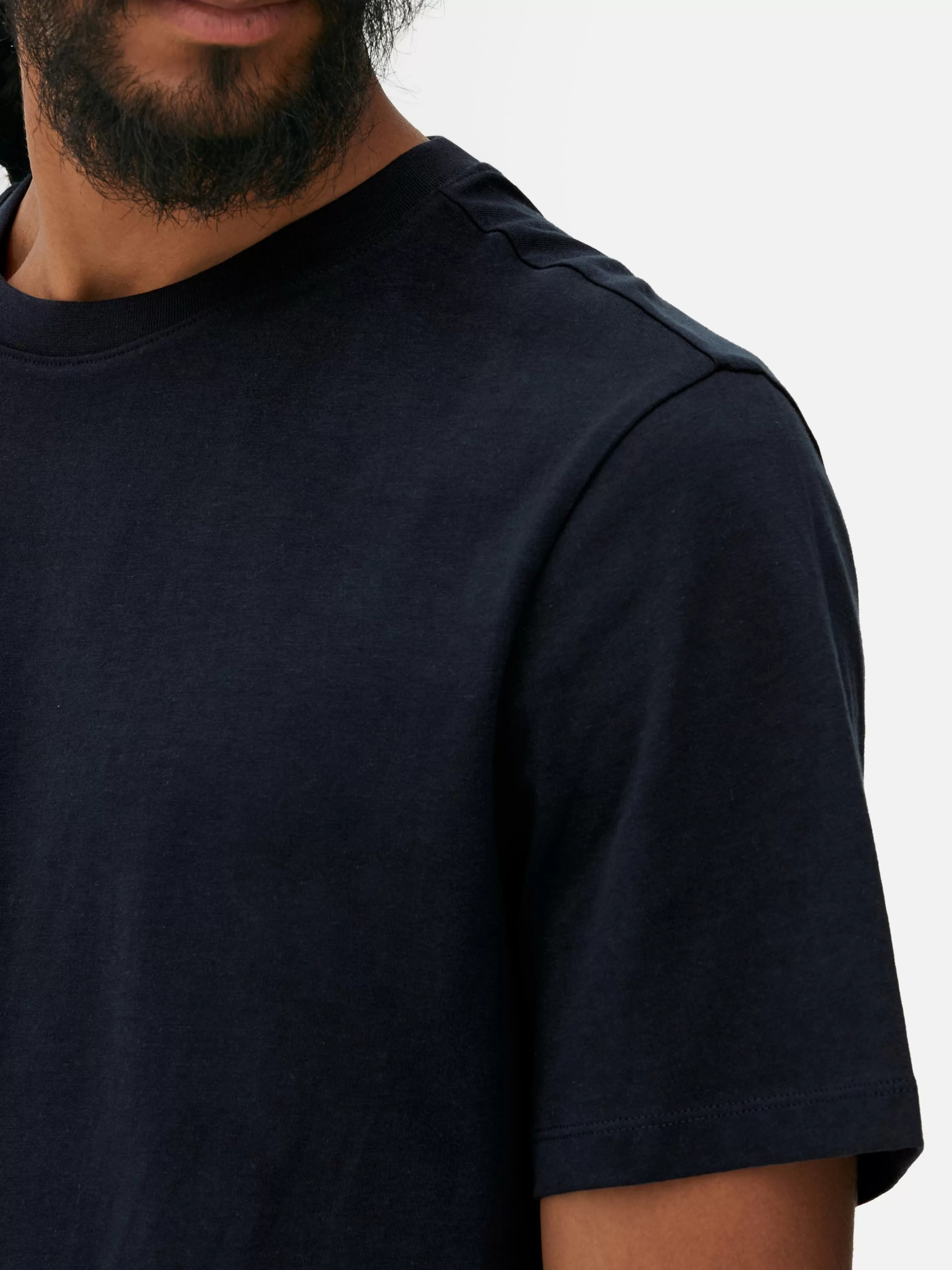 Hombre Primark Tops Y Camisetas | Camiseta De Cuello Redondo Y Corte Recto