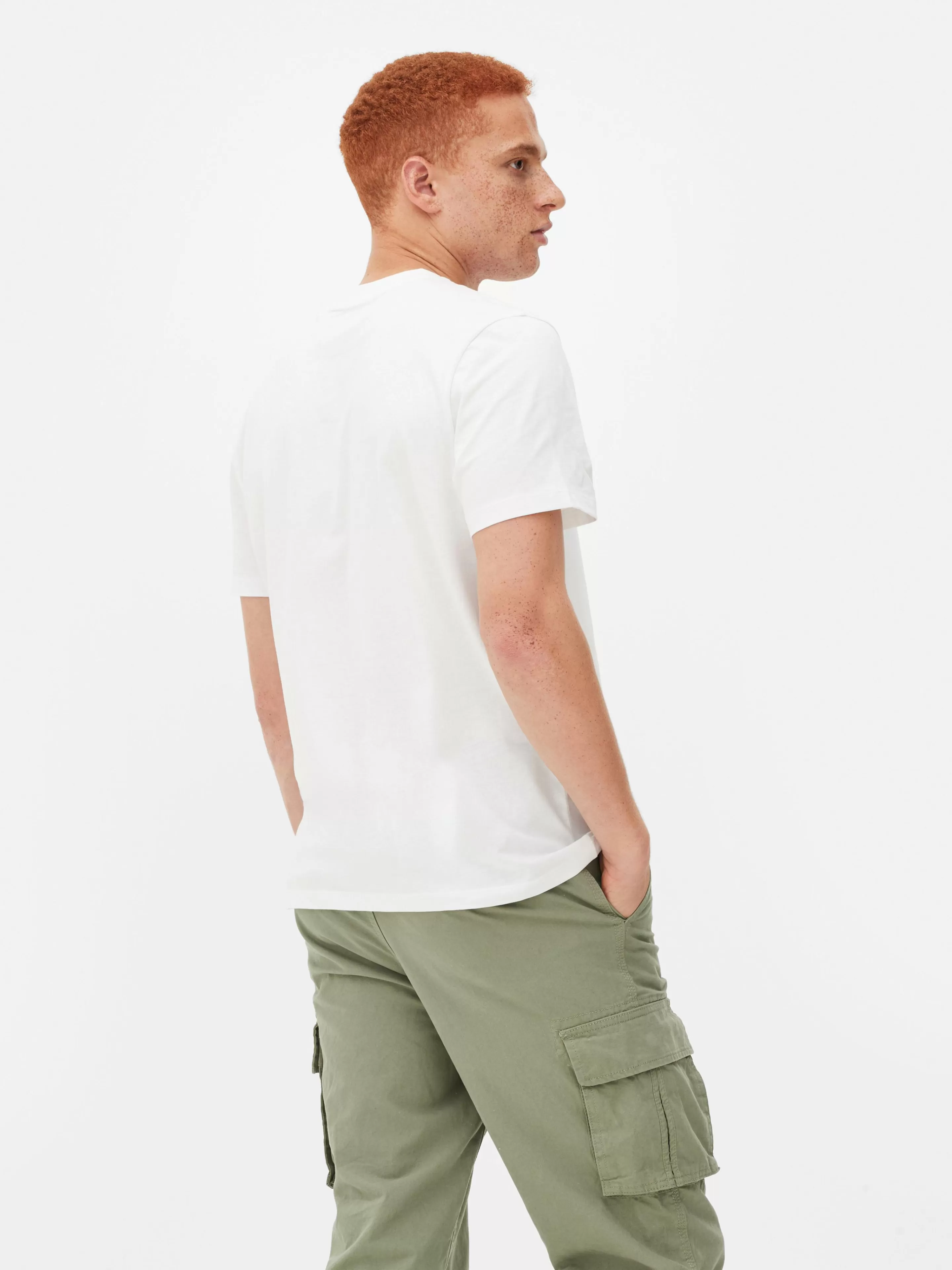 Hombre Primark Tops Y Camisetas | Camiseta De Cuello Redondo Y Corte Recto