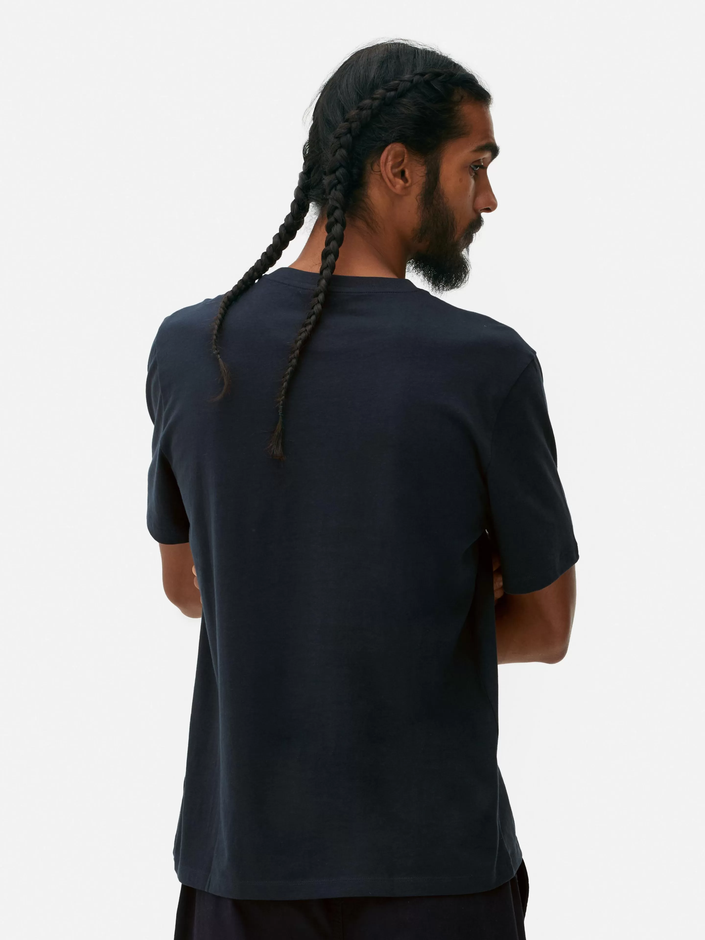 Hombre Primark Tops Y Camisetas | Camiseta De Cuello Redondo Y Corte Recto
