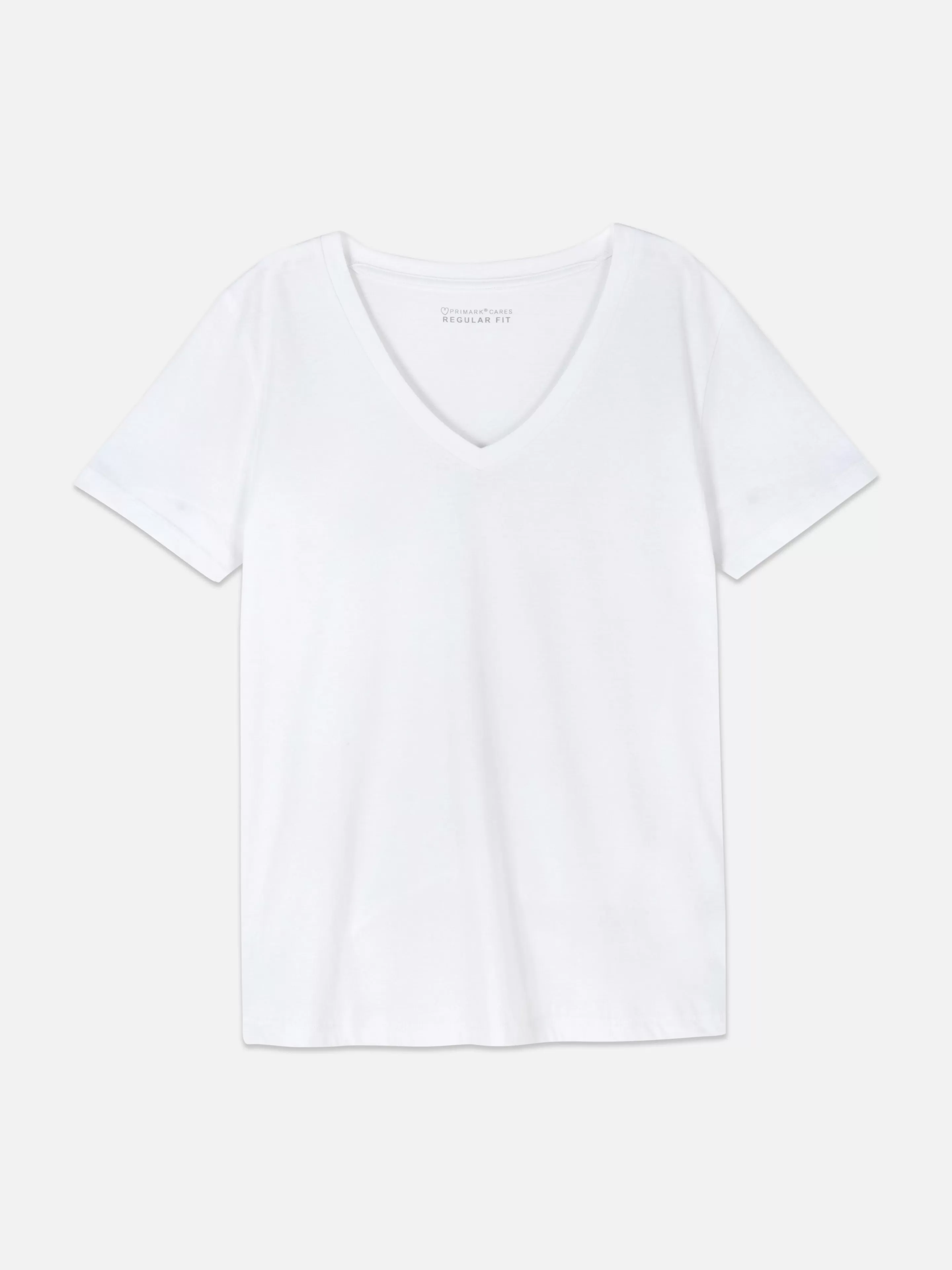 Mujer Primark Tops Y Camisetas | Camiseta De Manga Corta Con Cuello De Pico