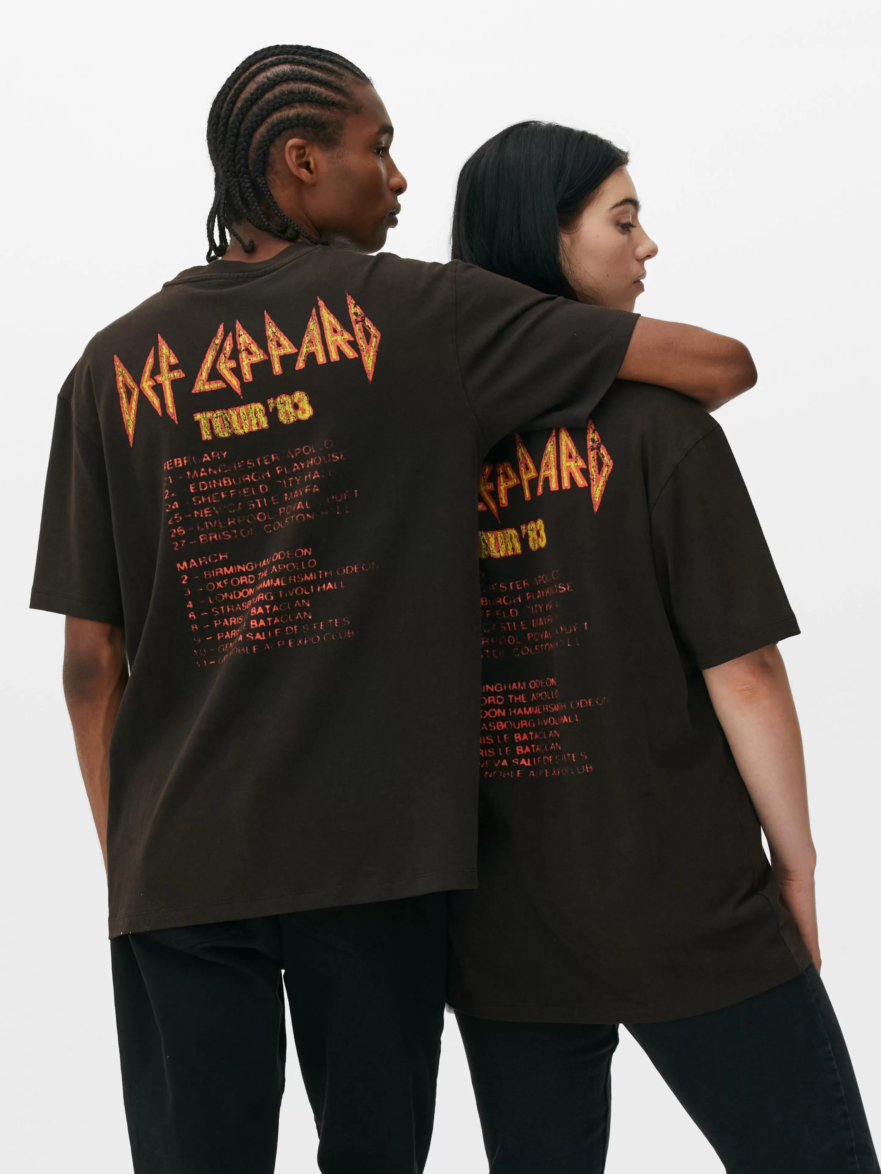 Mujer/Hombre Primark Camisetas Y Sudaderas Con Estampado Gráfico | Tops Y Camisetas | Camiseta De Manga Corta Con Estampado De Def Leppard