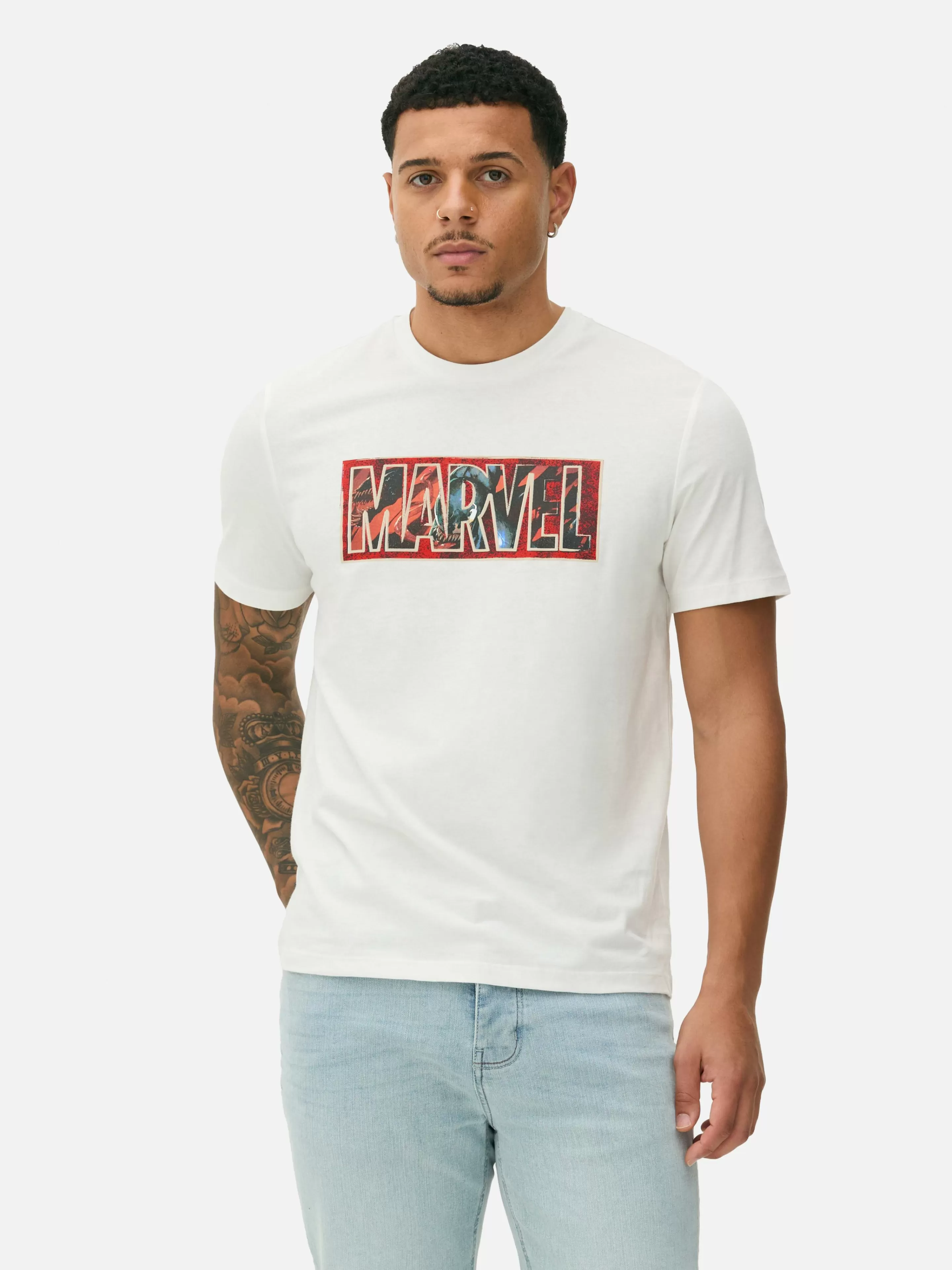 Hombre Primark Camisetas Y Sudaderas Con Estampado Gráfico | Tops Y Camisetas | Camiseta De Manga Corta Gráfica De MARVEL