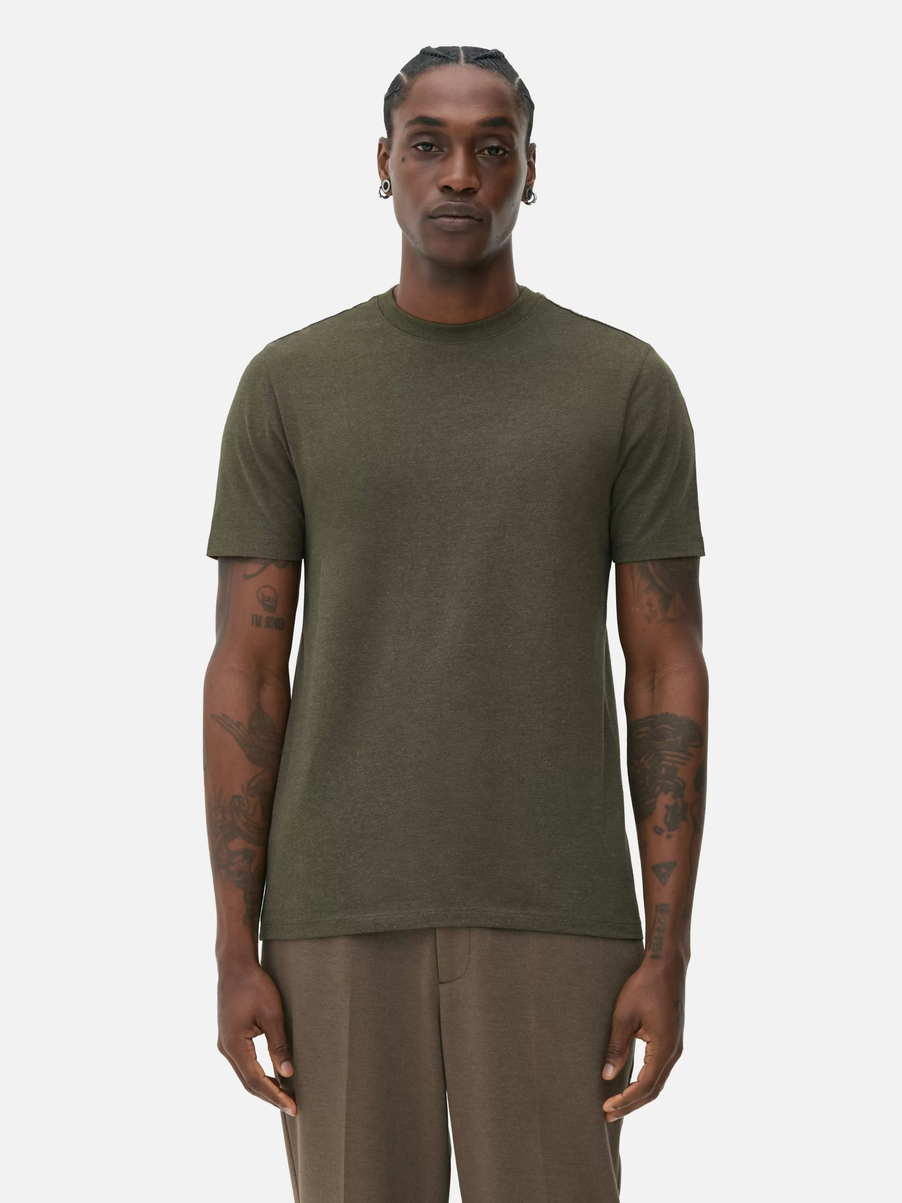 Hombre Primark Tops Y Camisetas | Camiseta De Manga Corta Y Corte Entallado