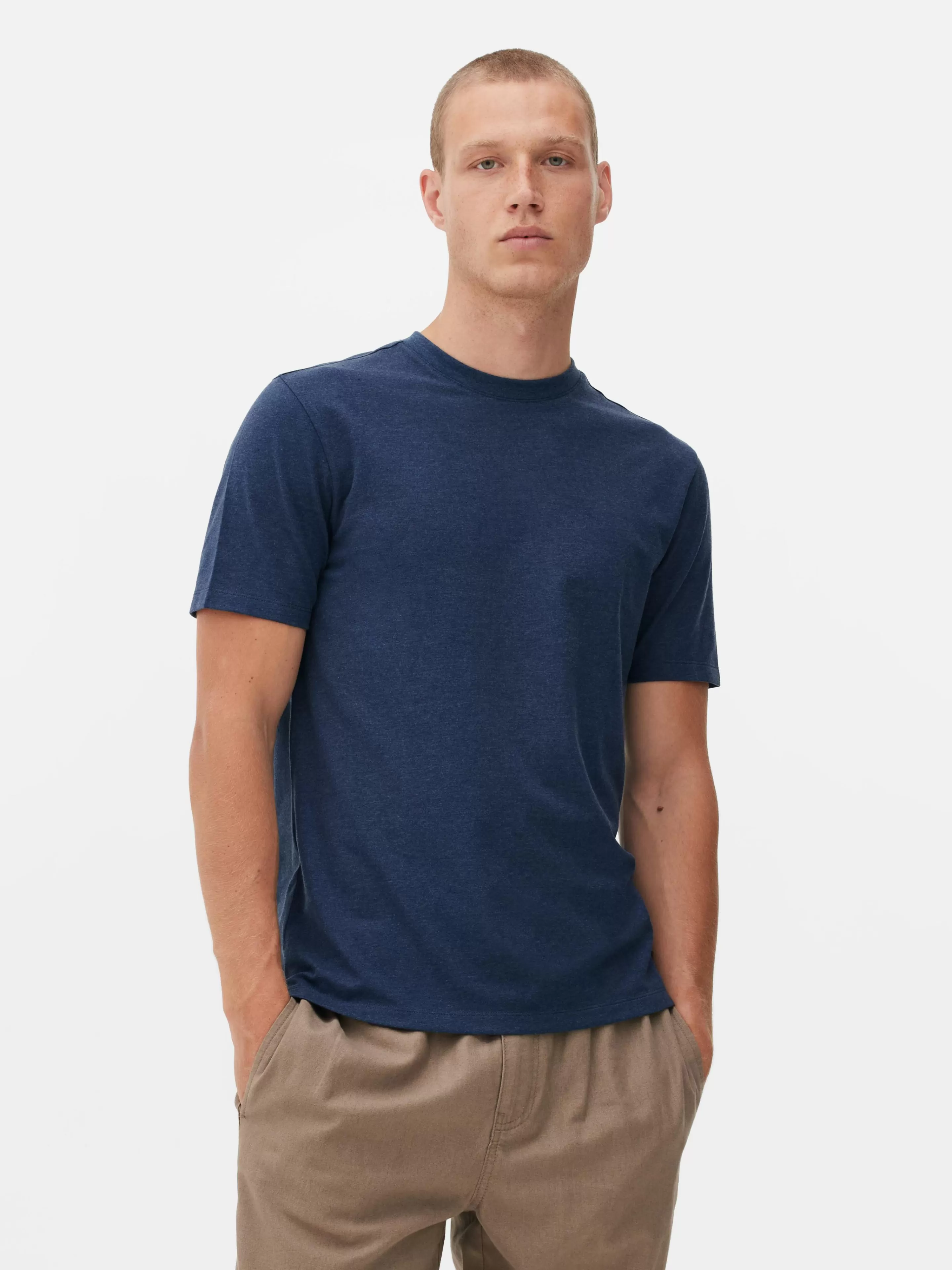 Hombre Primark Tops Y Camisetas | Camiseta De Manga Corta Y Corte Entallado