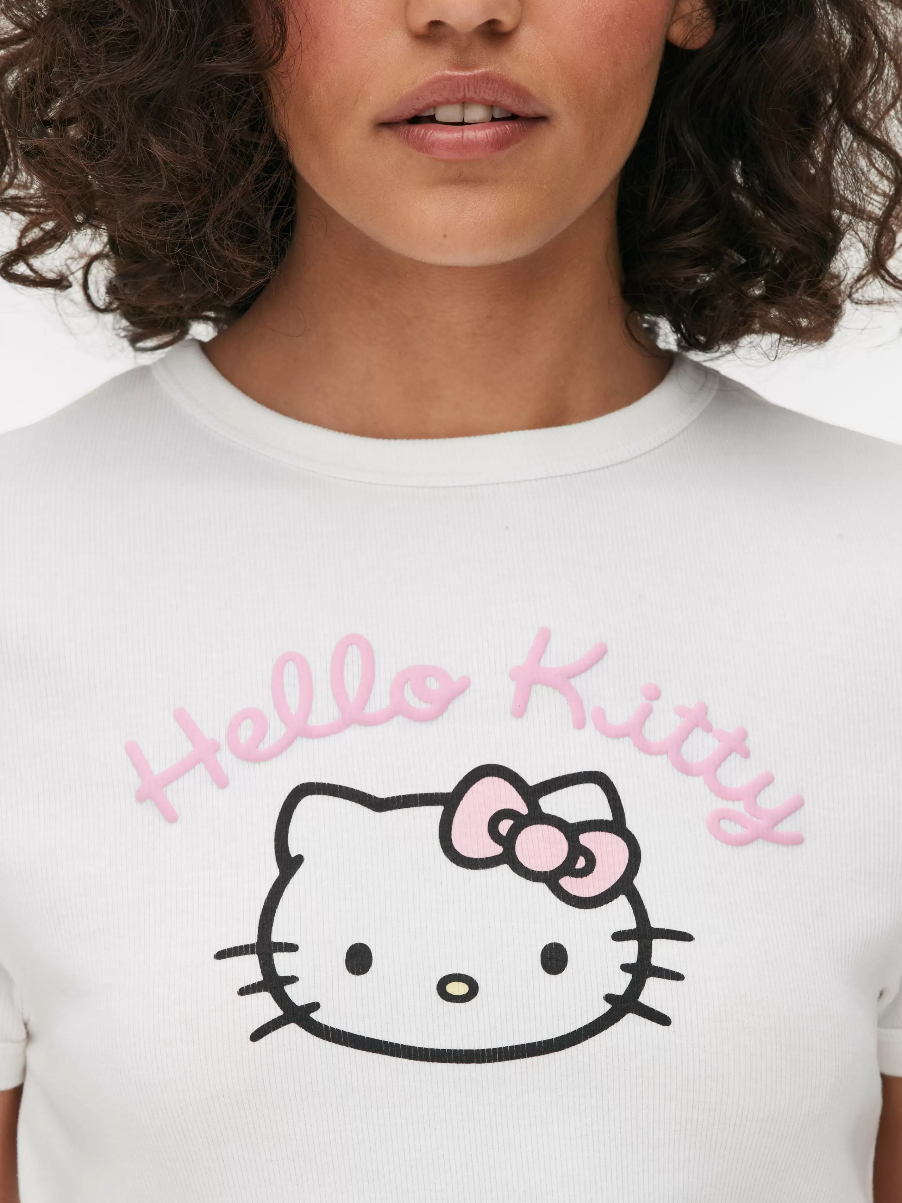Mujer Primark Tops De Pijama | Camiseta De Pijama Corta Y Ceñida De Hello Kitty