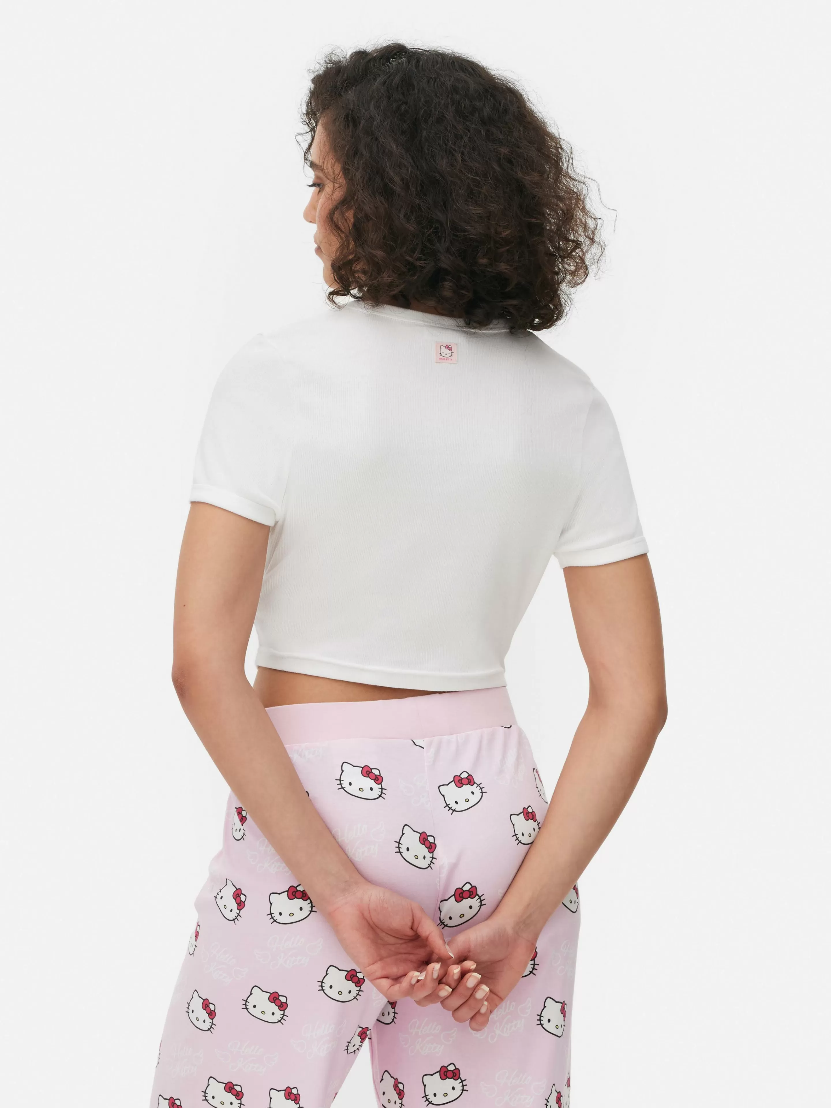 Mujer Primark Tops De Pijama | Camiseta De Pijama Corta Y Ceñida De Hello Kitty
