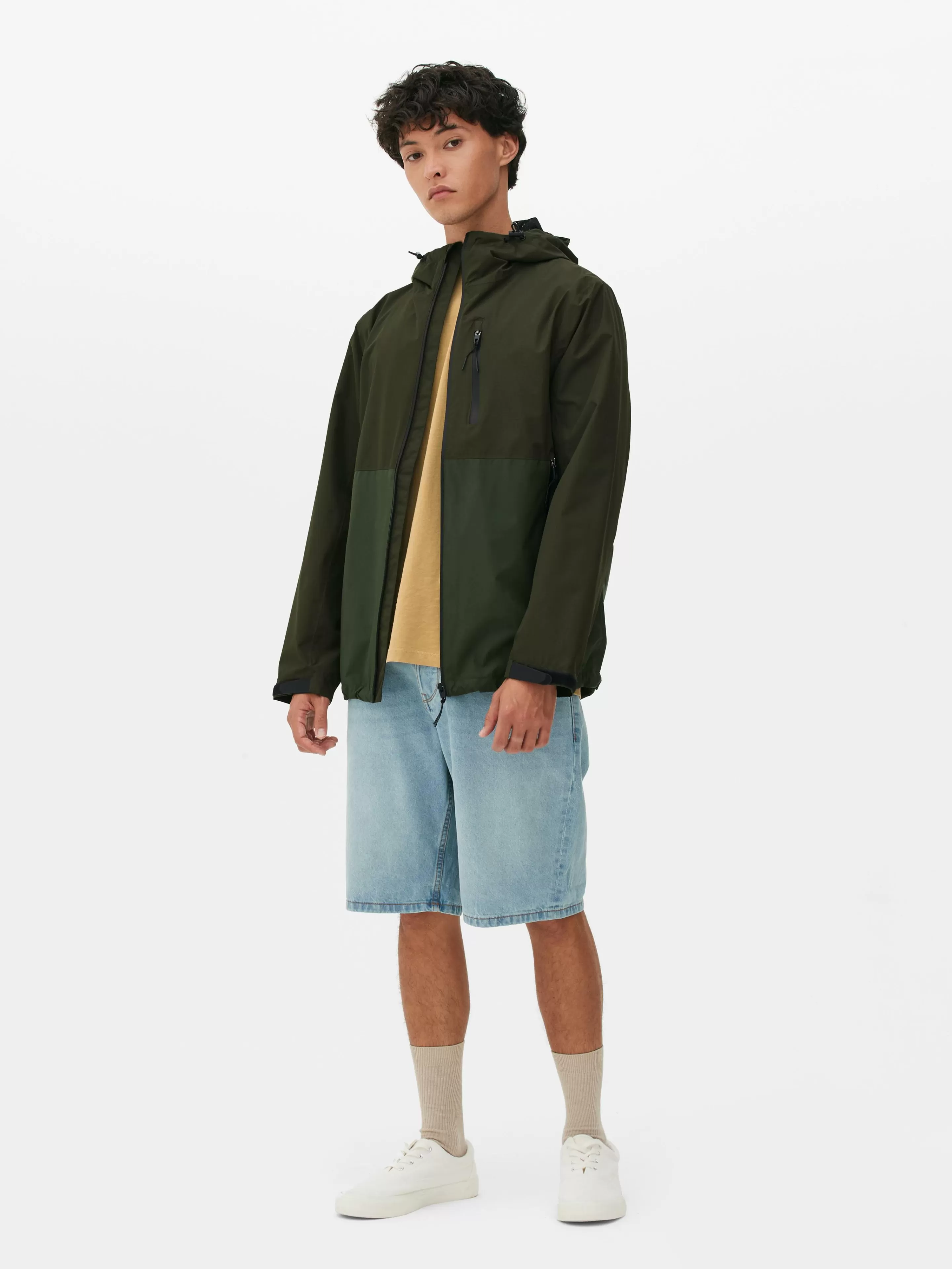 Hombre Primark Abrigos Y Chaquetas | Chubasquero Con Varios Bolsillos Y Bloques De Color