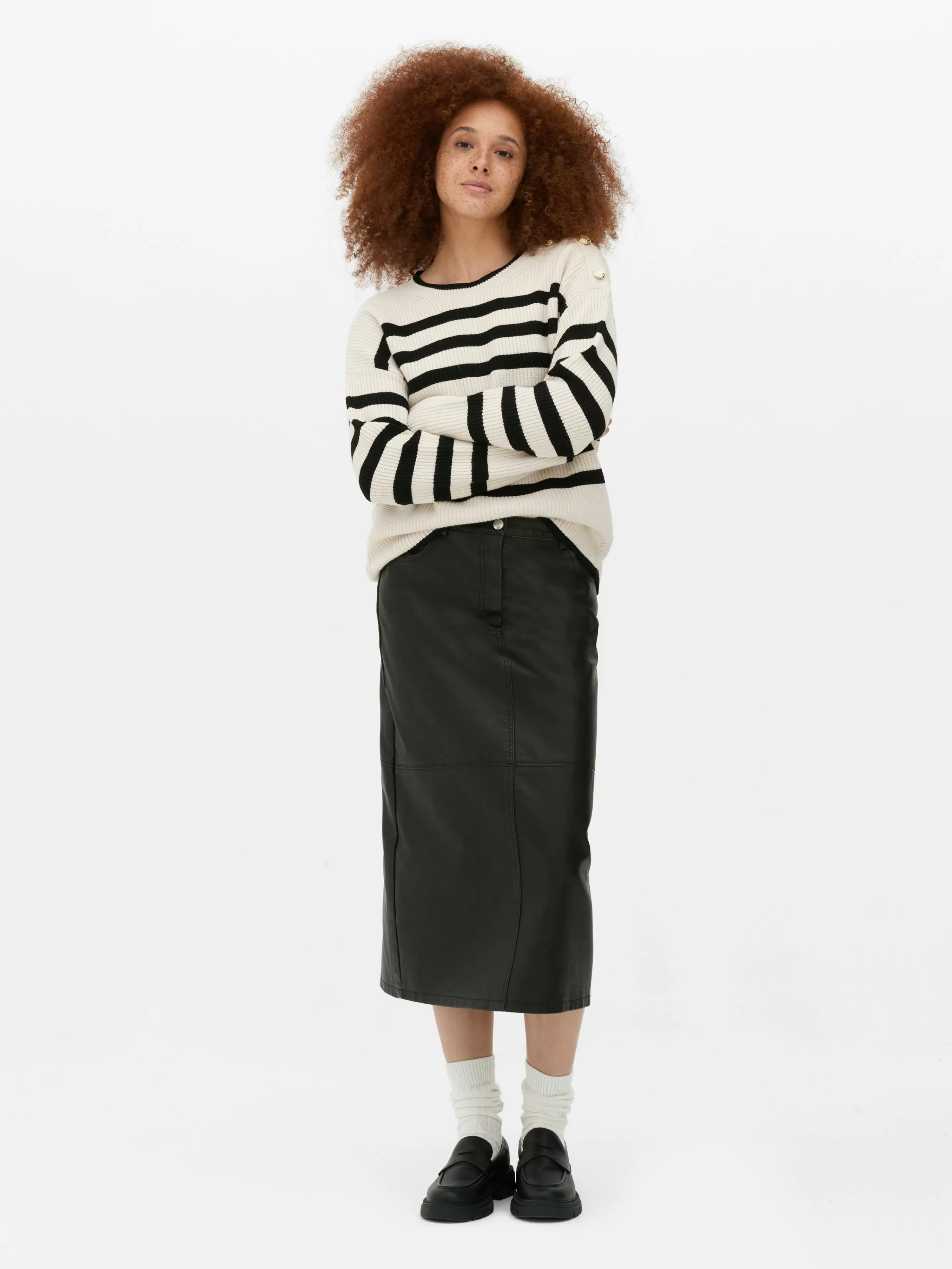 Mujer Primark Jerseys Y Cárdigans | Jersey De Cuello Redondo Con Botones Decorativos