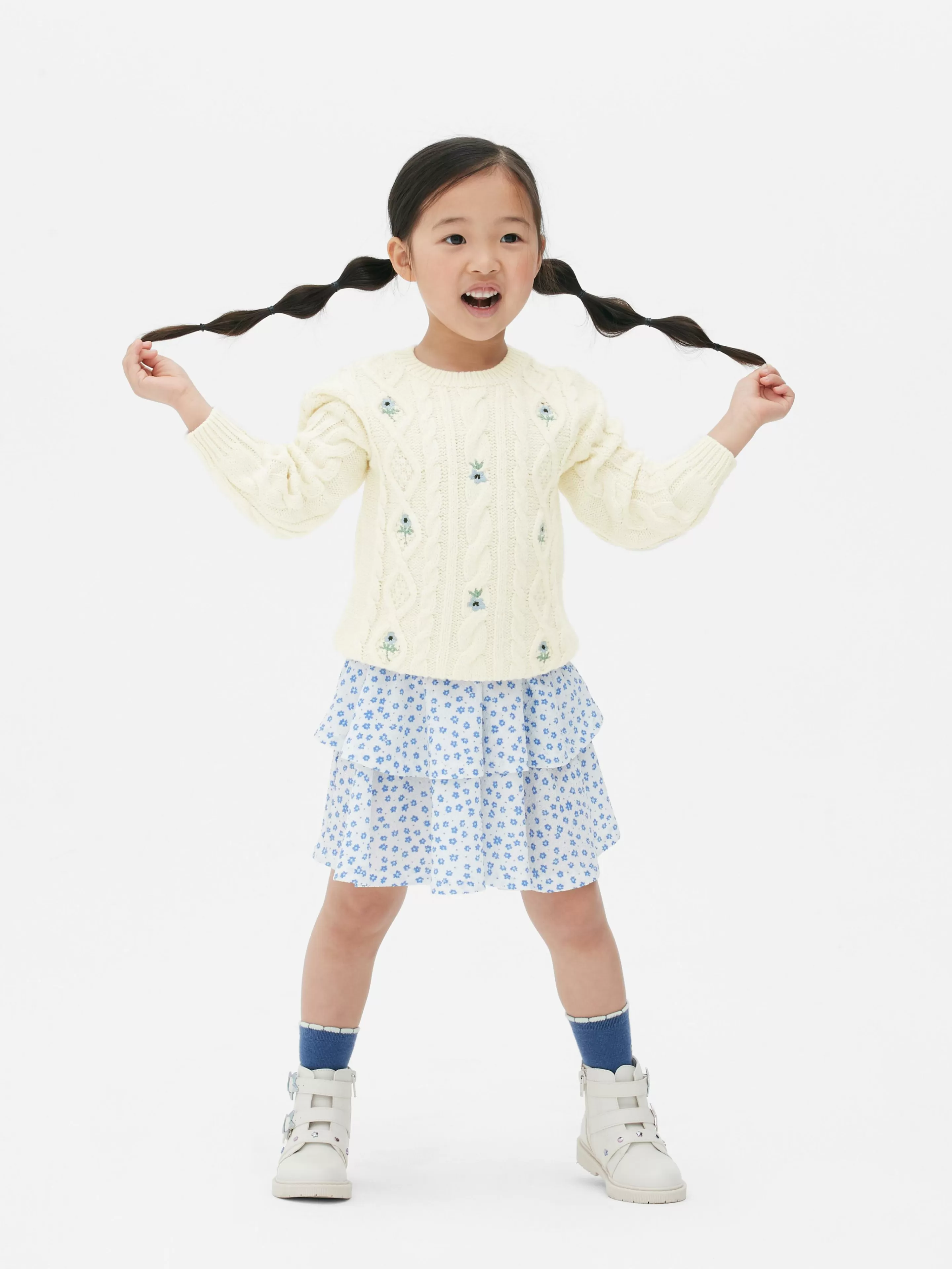 Niños Primark Jerseys Y Cárdigans | Jersey De Punto De Ochos Con Flores Bordadas