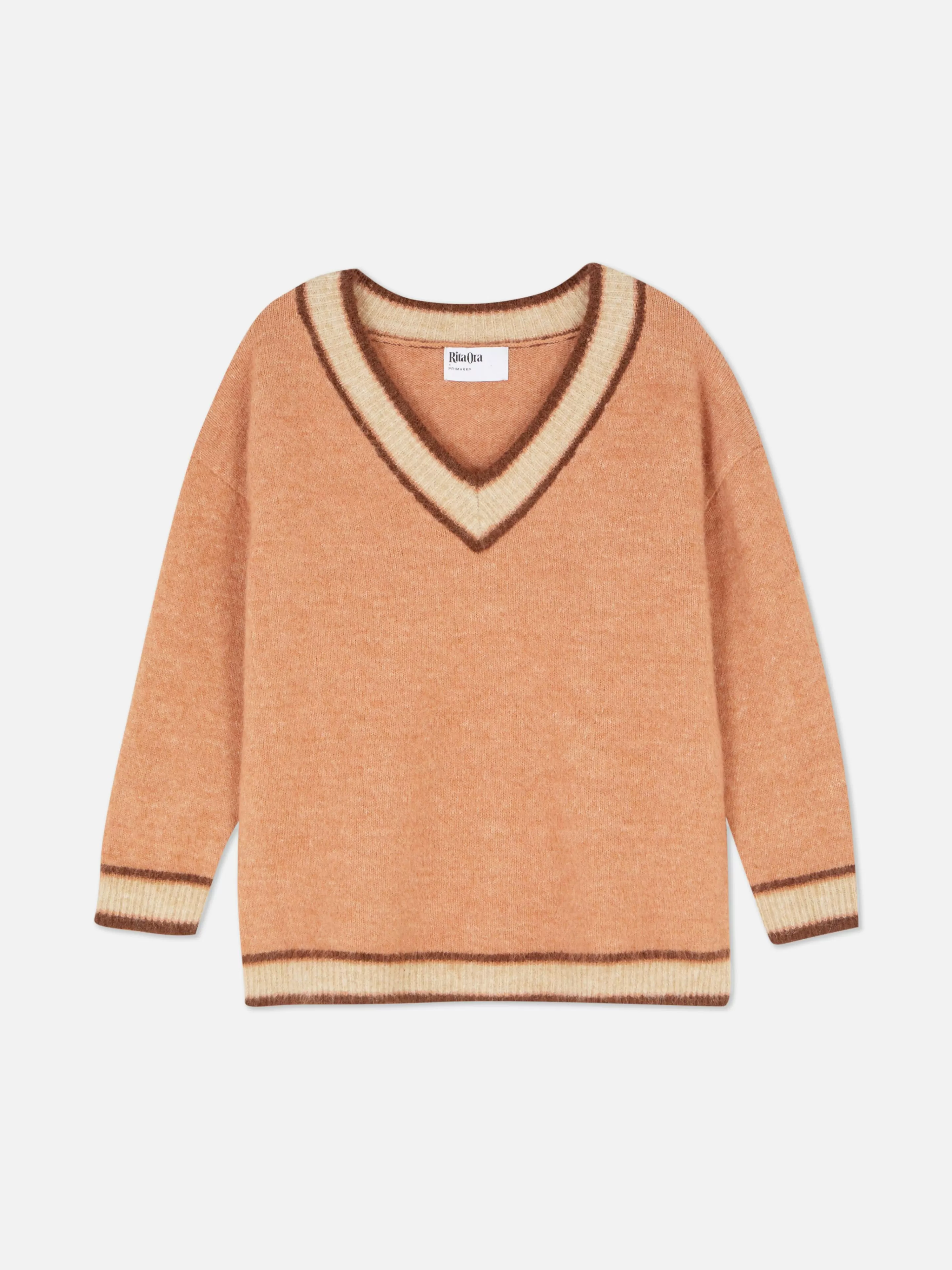 Mujer Primark Jerseys Y Cárdigans | Jersey Vintage Con Cuello De Pico De Rita Ora
