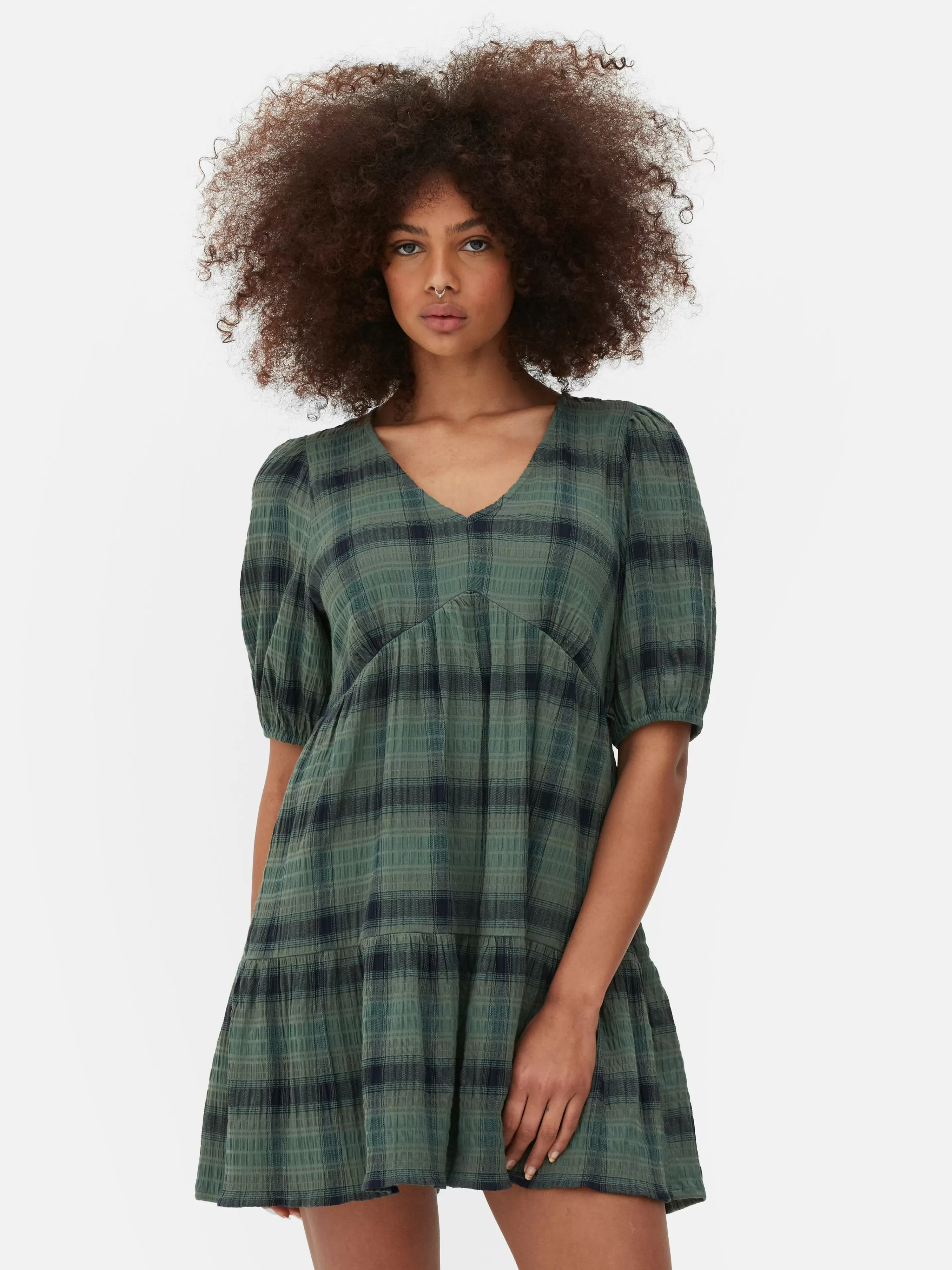 Mujer Primark Vestidos | Minivestido Vintage A Cuadros