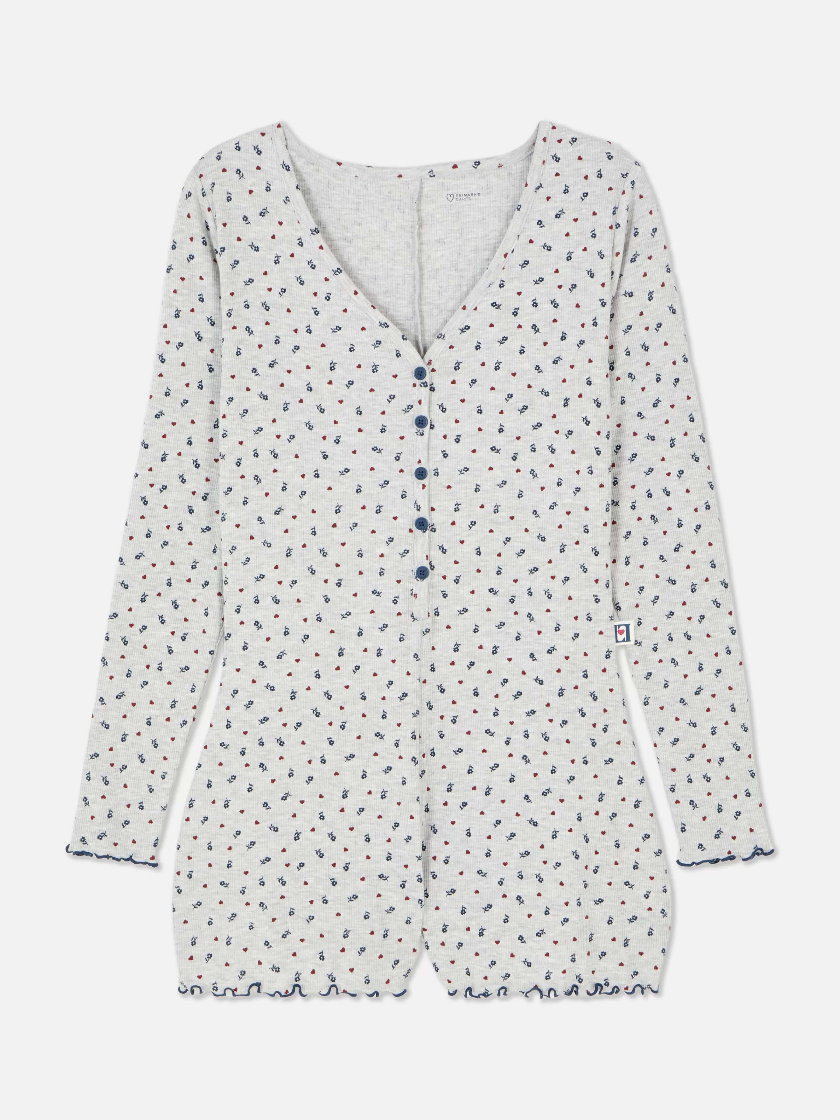 Mujer Primark Sets De Pijamas | Mono Corto De Pijama Acanalado Con Estampado Floral