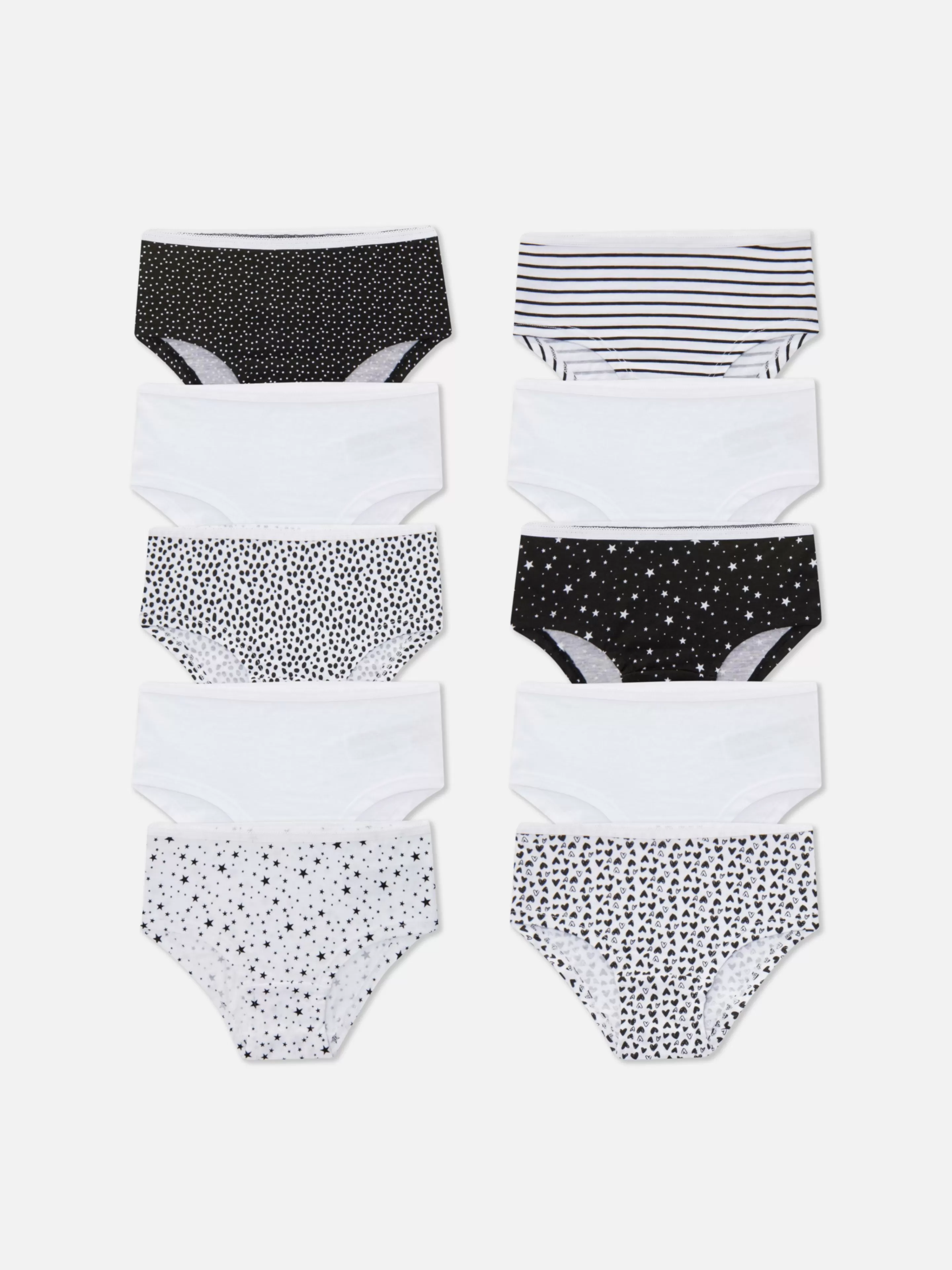 Niños Primark Ropa Interior | Pack De 10 Braguitas Bicolores A La Cadera