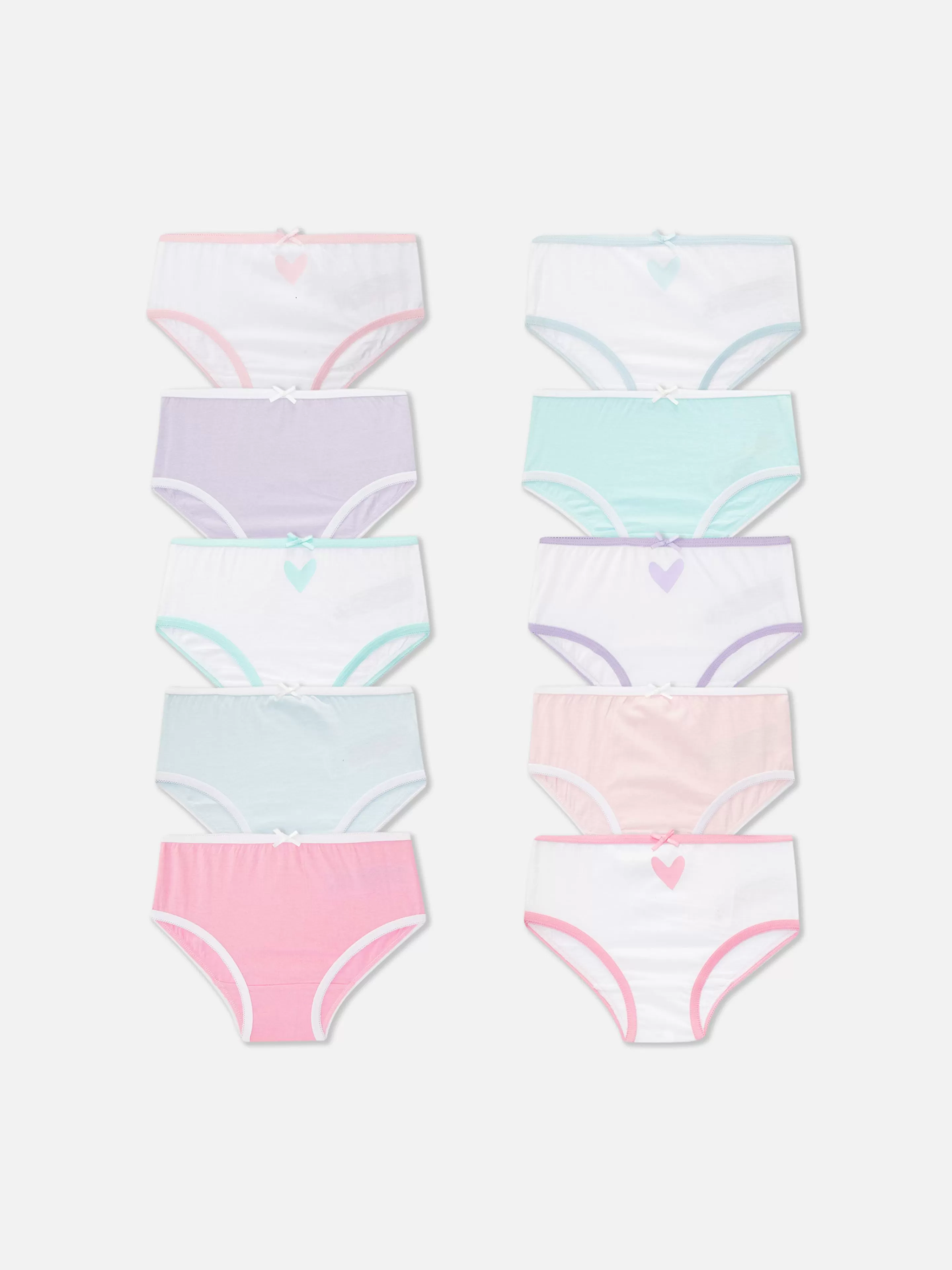 Niños Primark Ropa Interior | Pack De 10 Braguitas Con Estampado De Corazones
