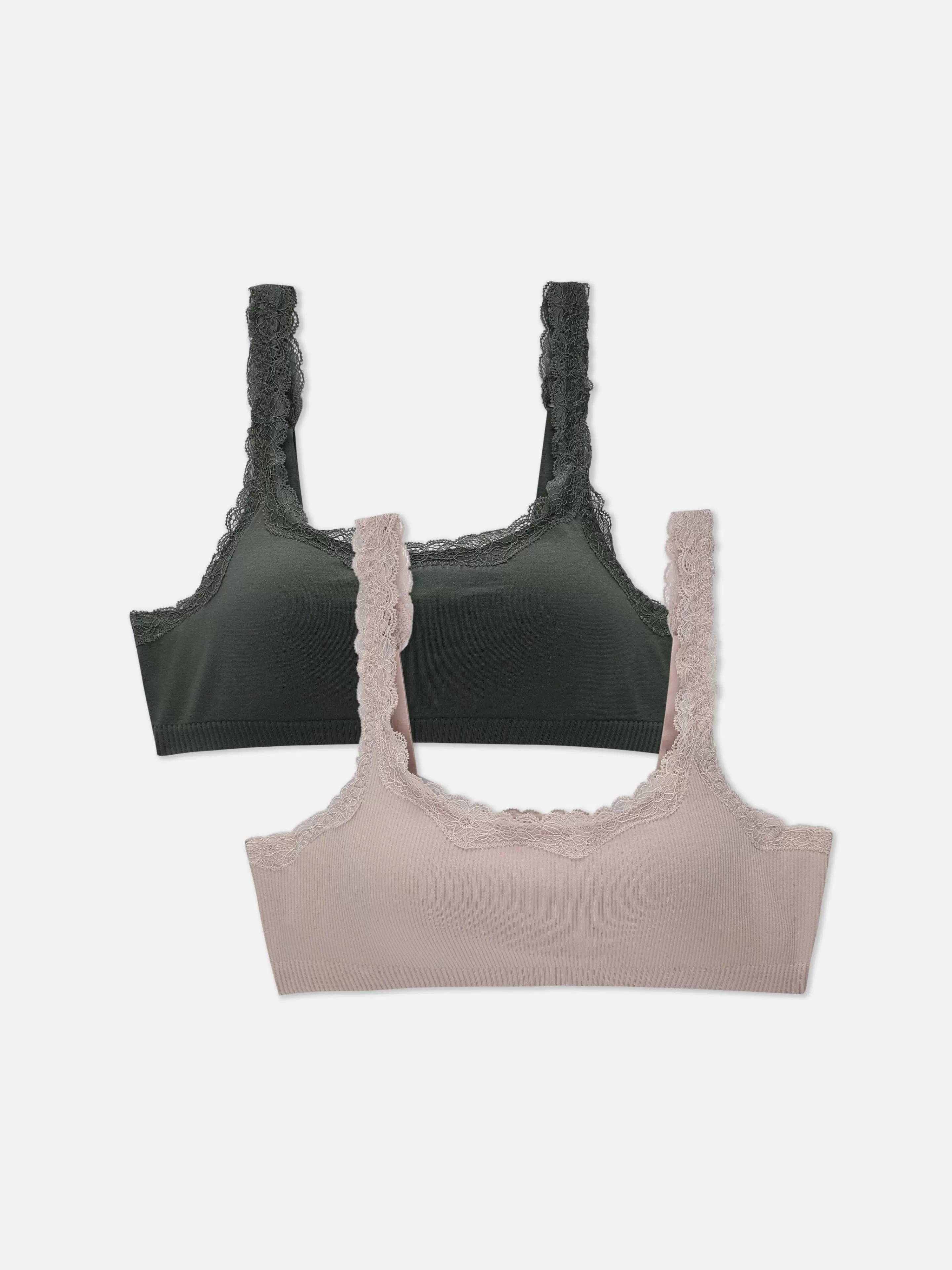 Mujer Primark Sujetadores | Pack De 2 Camisetas Sin Mangas Con Ribetes De Encaje