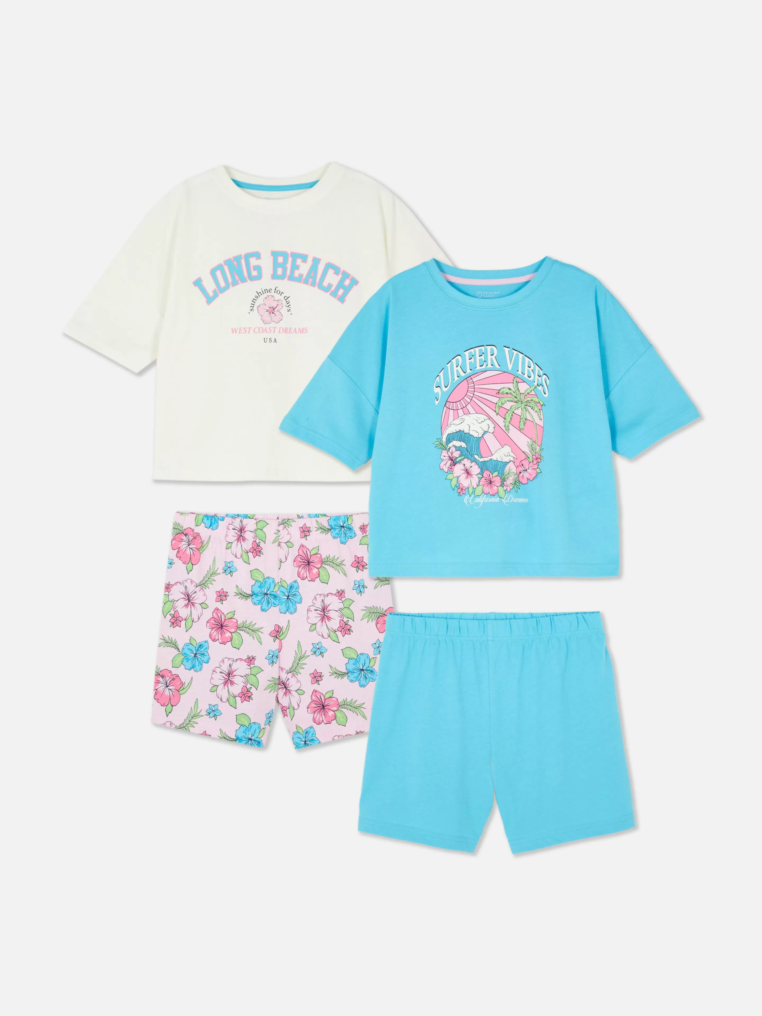 Niños Primark Pijamas Y Ropa Para Dormir | Pack De 2 Pijamas Cortos Con Estampado Gráfico