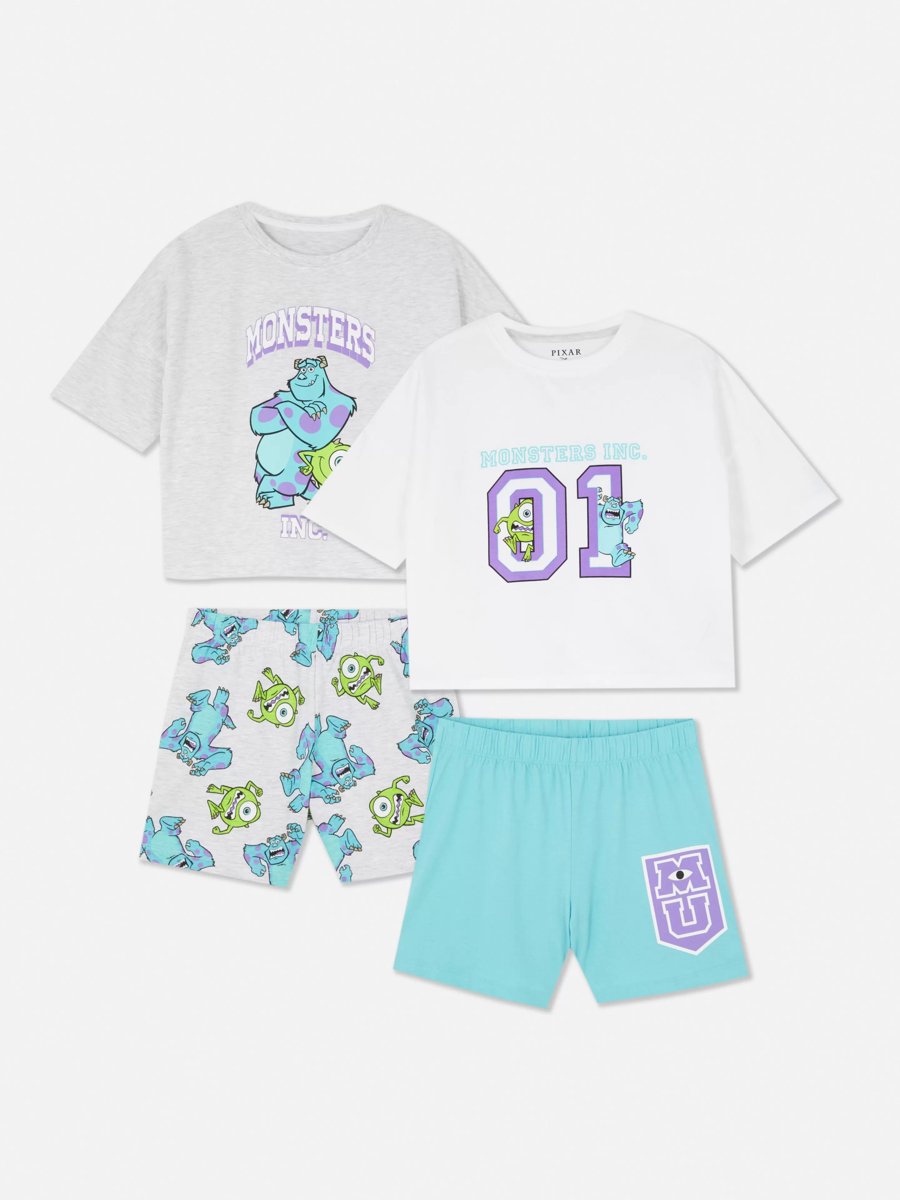 Niños Primark Pijamas Y Ropa Para Dormir | Pack De 2 Pijamas Cortos De Monstruos S. A.