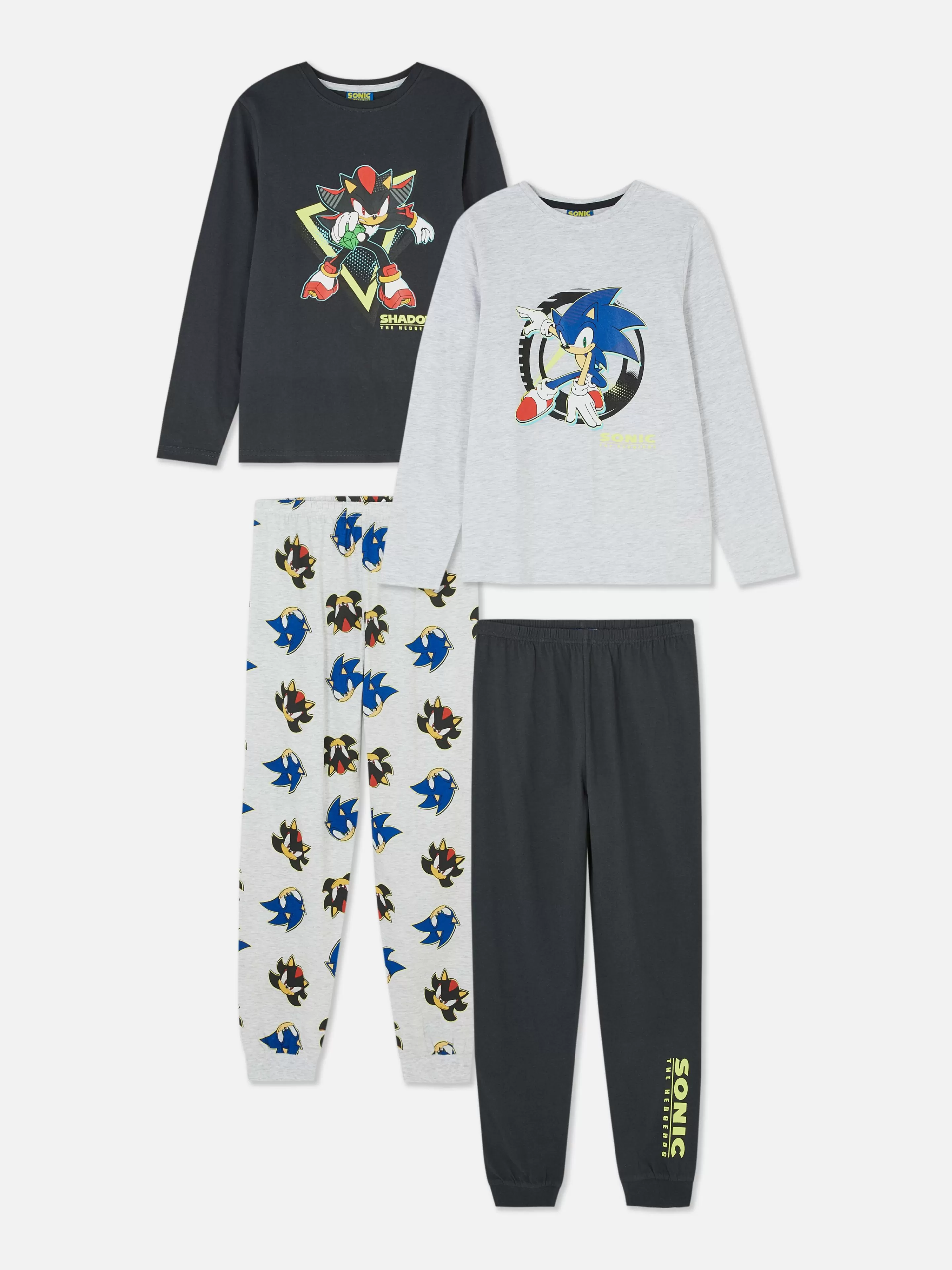Niños Primark Pijamas Y Ropa Para Dormir | Pack De 2 Pijamas De Sonic, El Erizo, Y Shadow