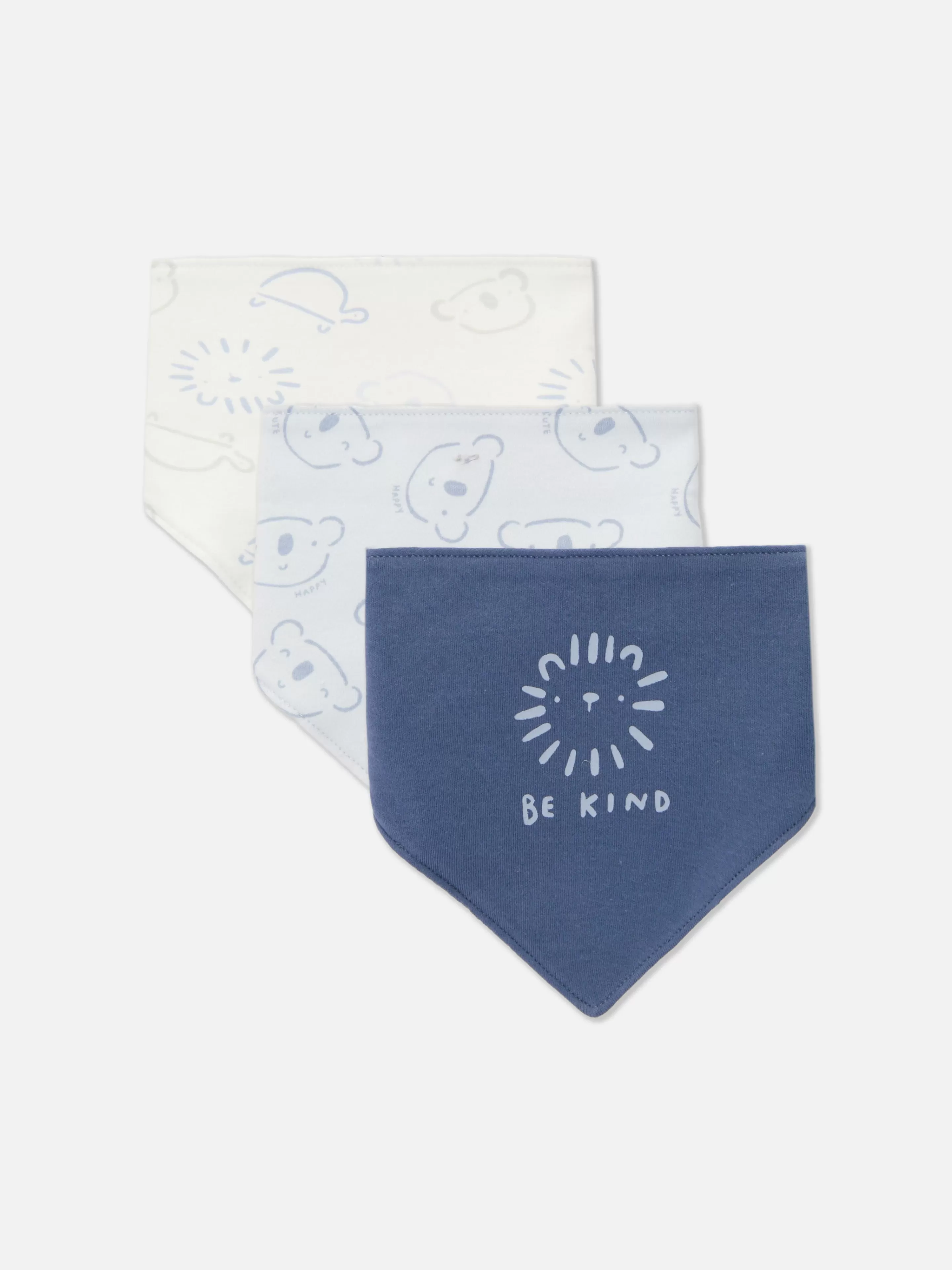 Primark Habitación Bebé | Lactancia | Pack De 3 Baberos Tipo Bandana Con Animales