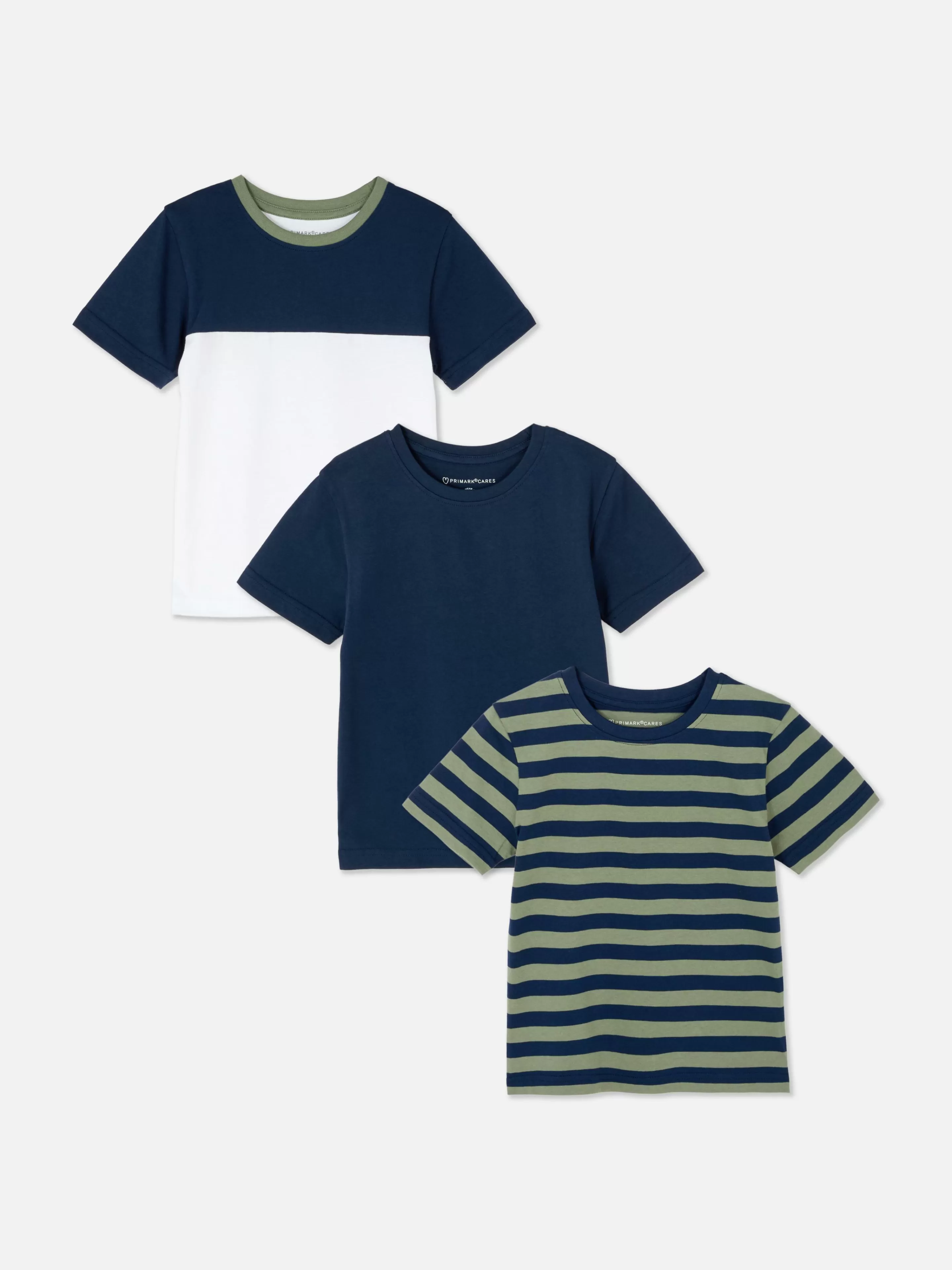 Niños Primark Tops Y Camisetas | Pack De 3 Camisetas De Manga Corta Y Cuello Redondo