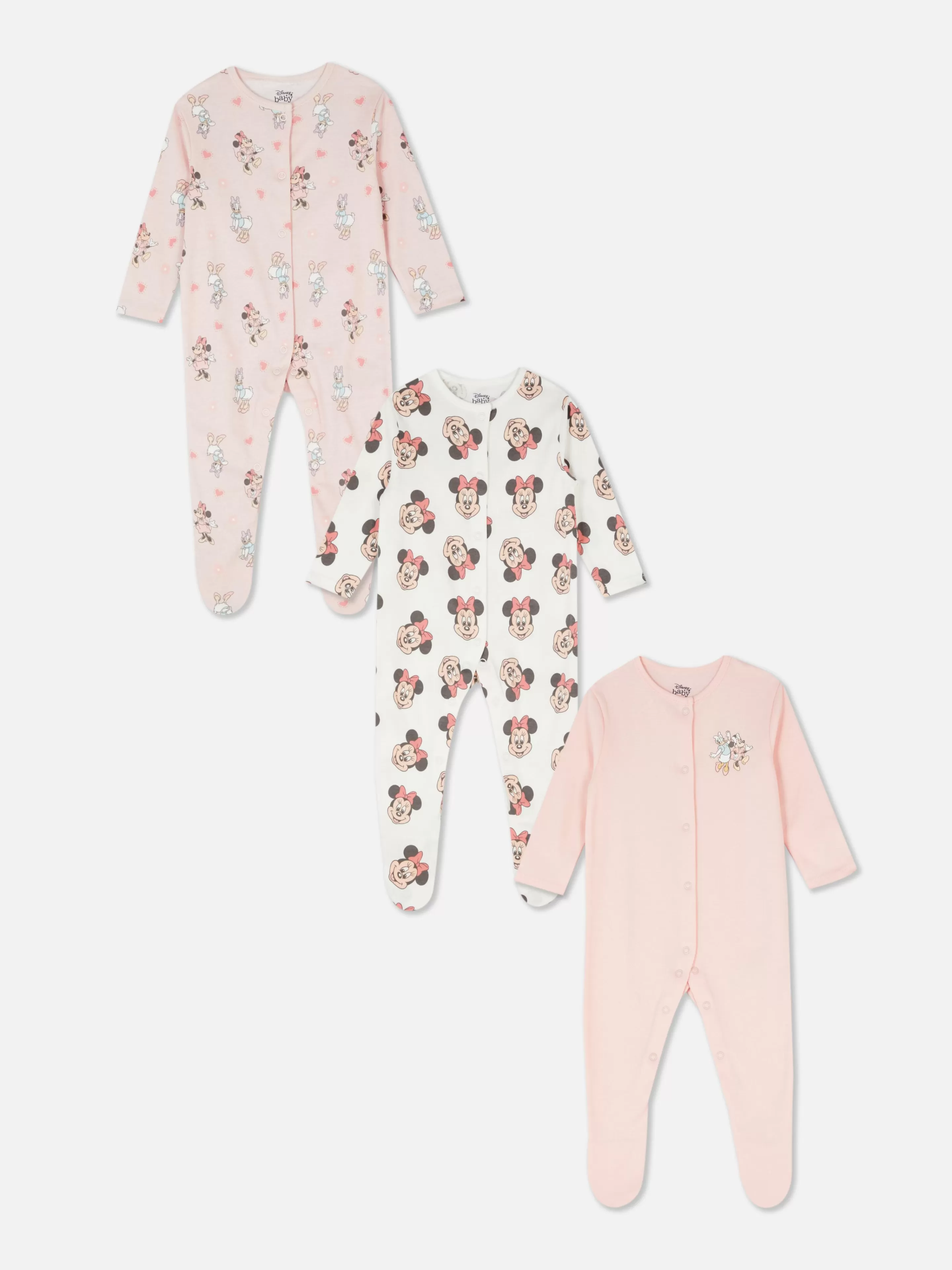 Primark Bodis Y Pijamas Para Bebé | Pack De 3 Peleles De Minnie Y Daisy De Disney