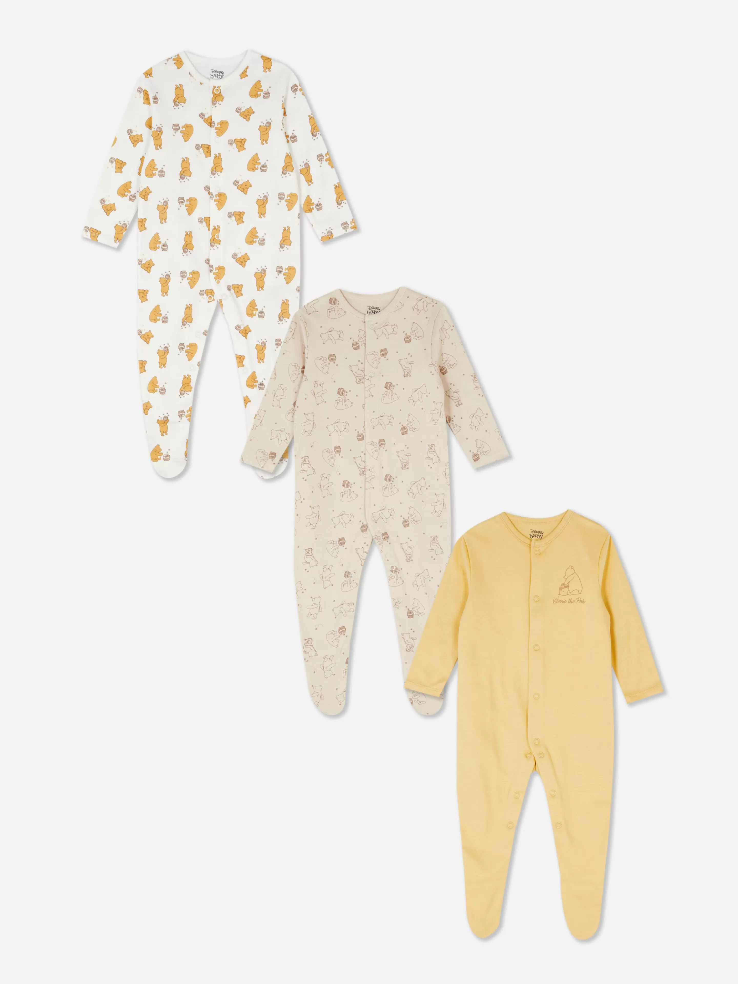 Primark Bodis Y Pijamas Para Bebé | Pack De 3 Peleles De Winnie The Pooh De Disney