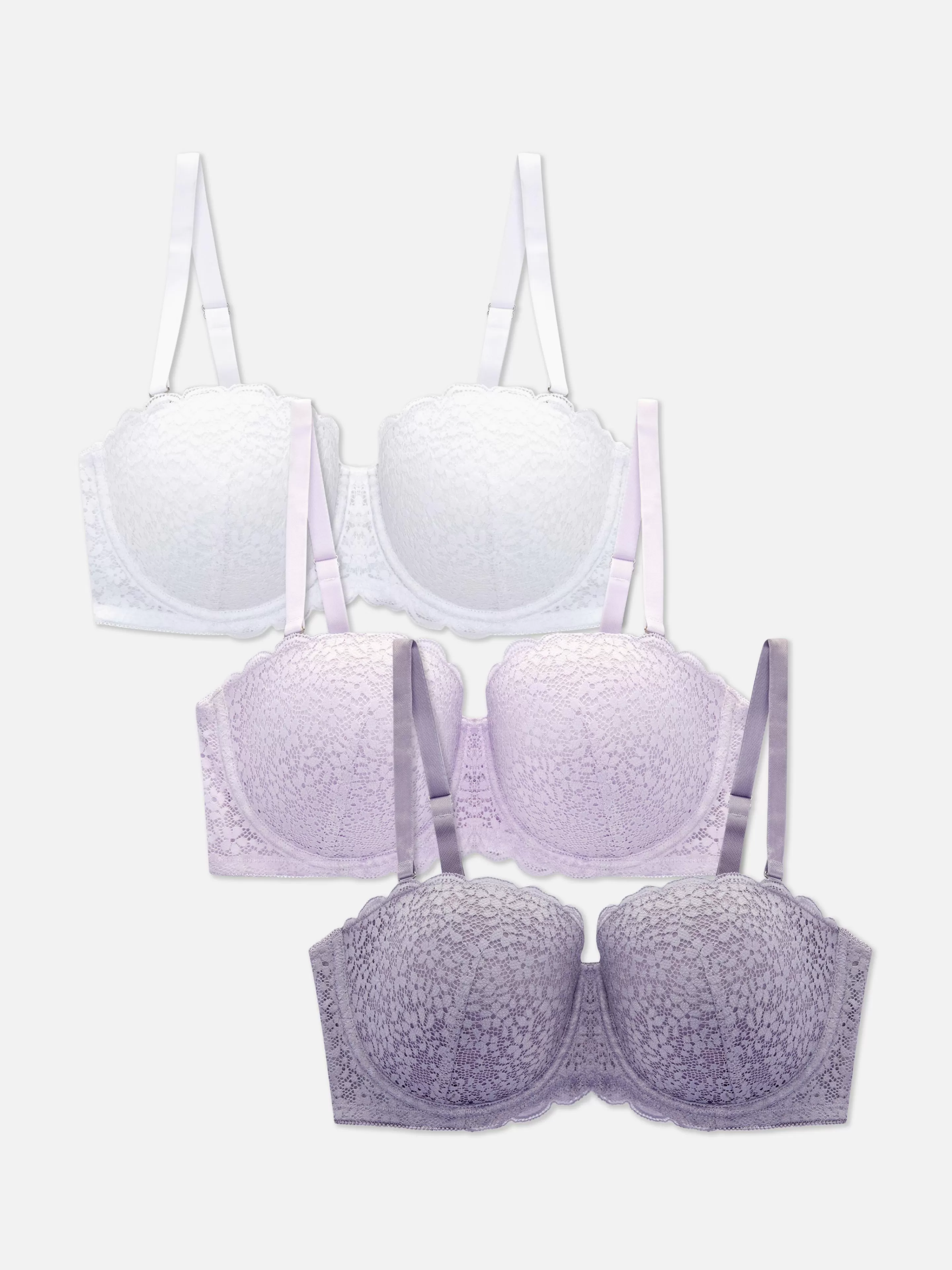 Mujer Primark Sujetadores | Pack De 3 Sujetadores De Encaje Florales, Copas A-DD