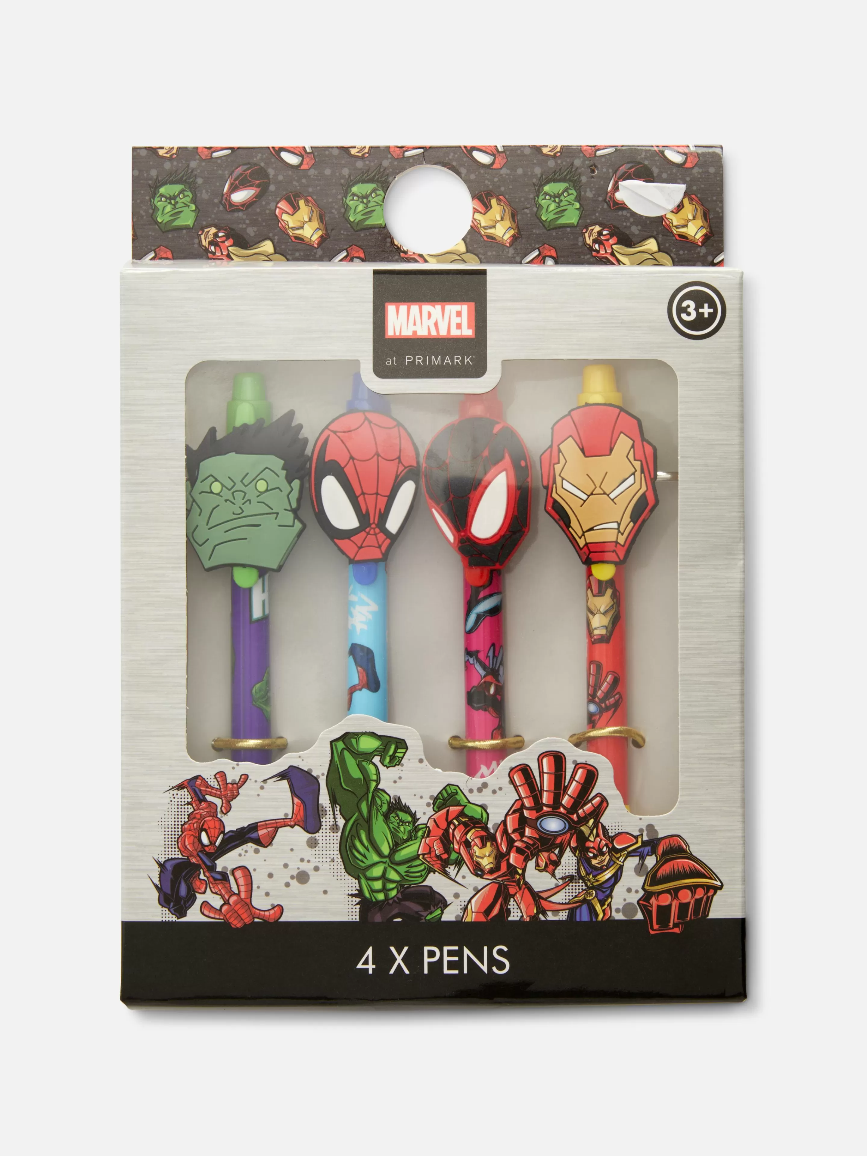 Niños Primark Bolígrafos Y Lápices | Pack De 4 Bolígrafos De Los Vengadores De Marvel