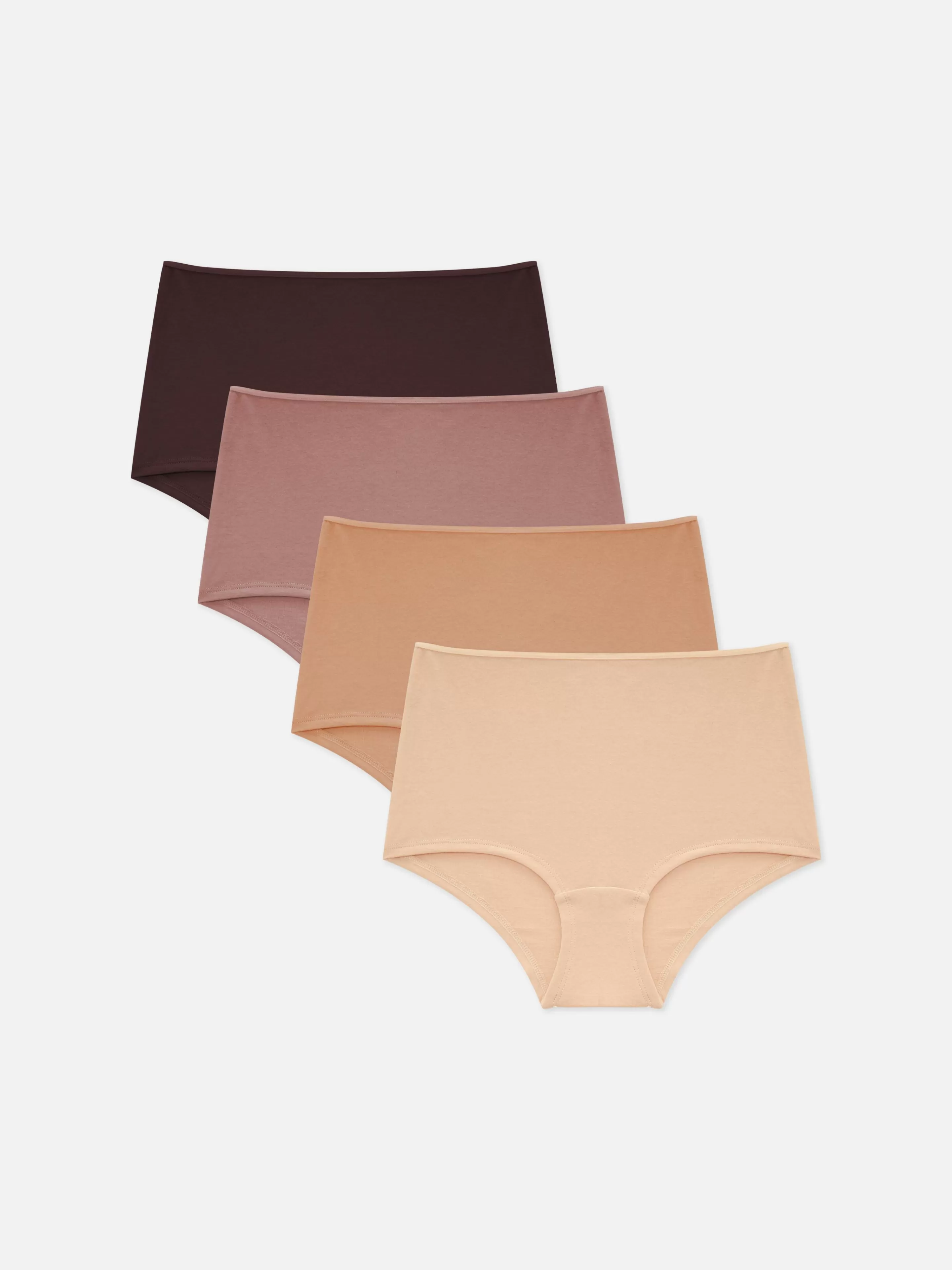 Mujer Primark Bragas | Pack De 4 Braguitas Altas De Color Neutro