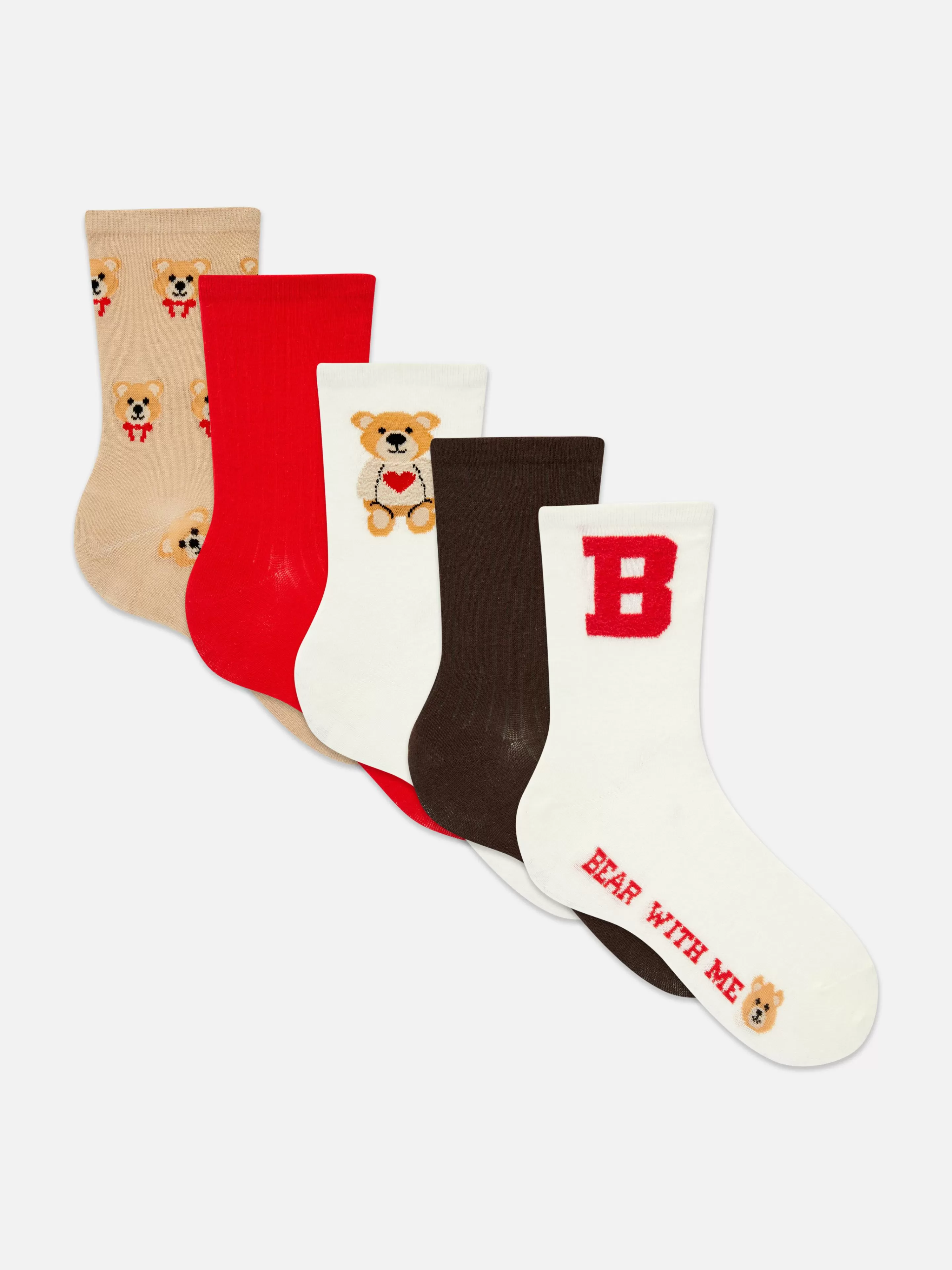 Mujer Primark Calcetines | Pack De 5 Pares De Calcetines Con Gráficos De Osos