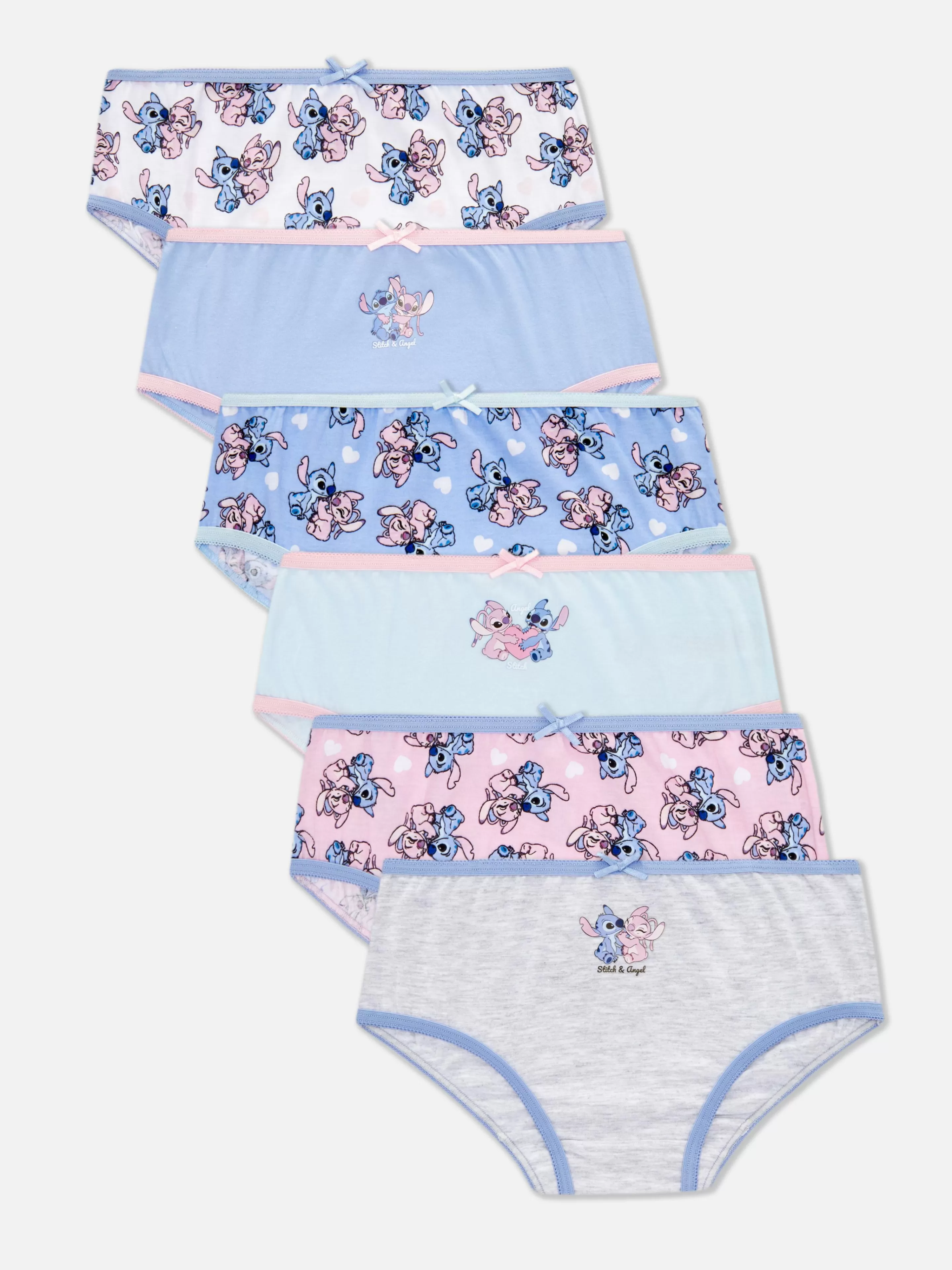 Niños Primark Ropa Interior | Pack De 6 Braguitas De Stitch Y Ángel De Disney