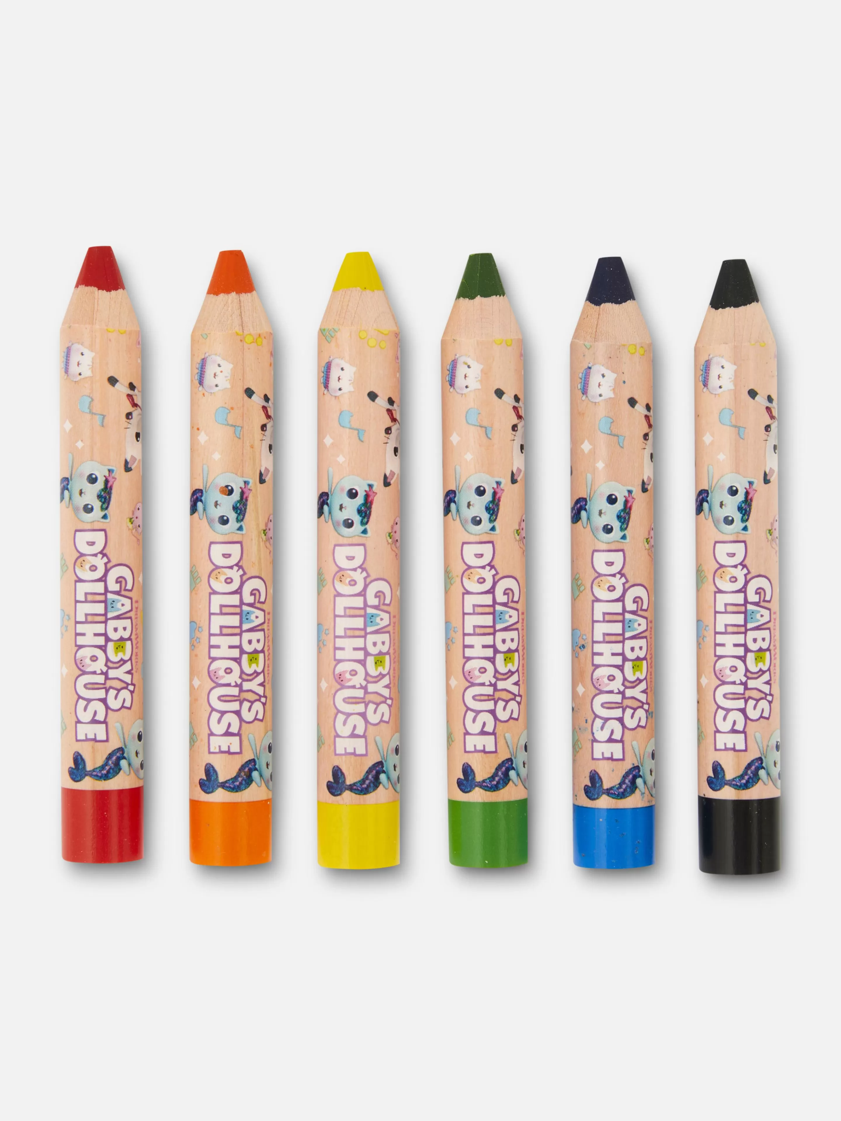 Niños Primark Lápices De Colores | Pack De 6 Lápices De La Casa De Muñecas De Gabby