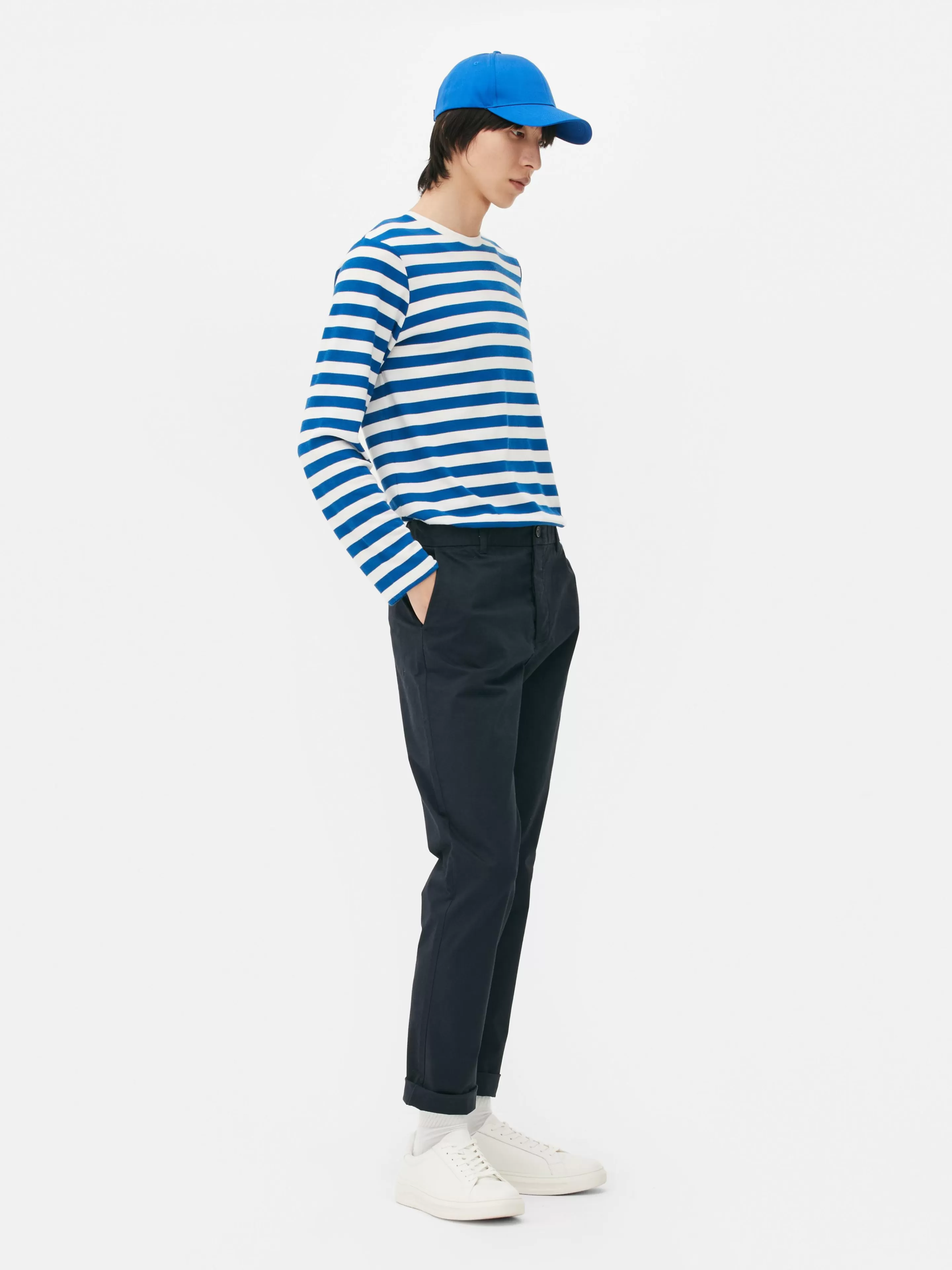 Hombre Primark Pantalón | Pantalón Chino Elástico De Corte Entallado