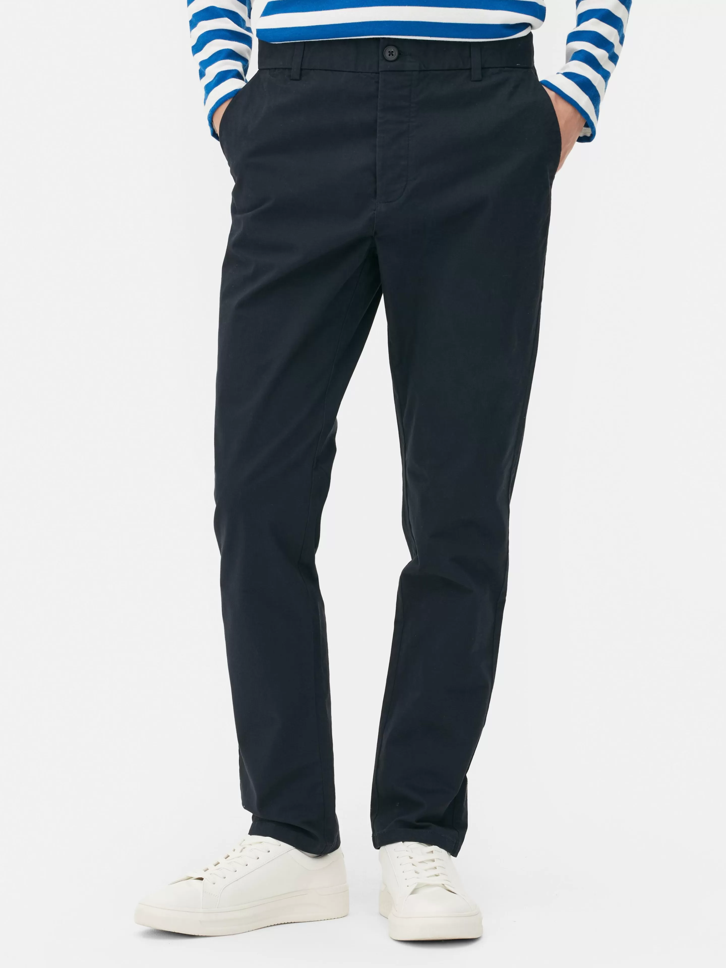 Hombre Primark Pantalón | Pantalón Chino Elástico De Corte Entallado