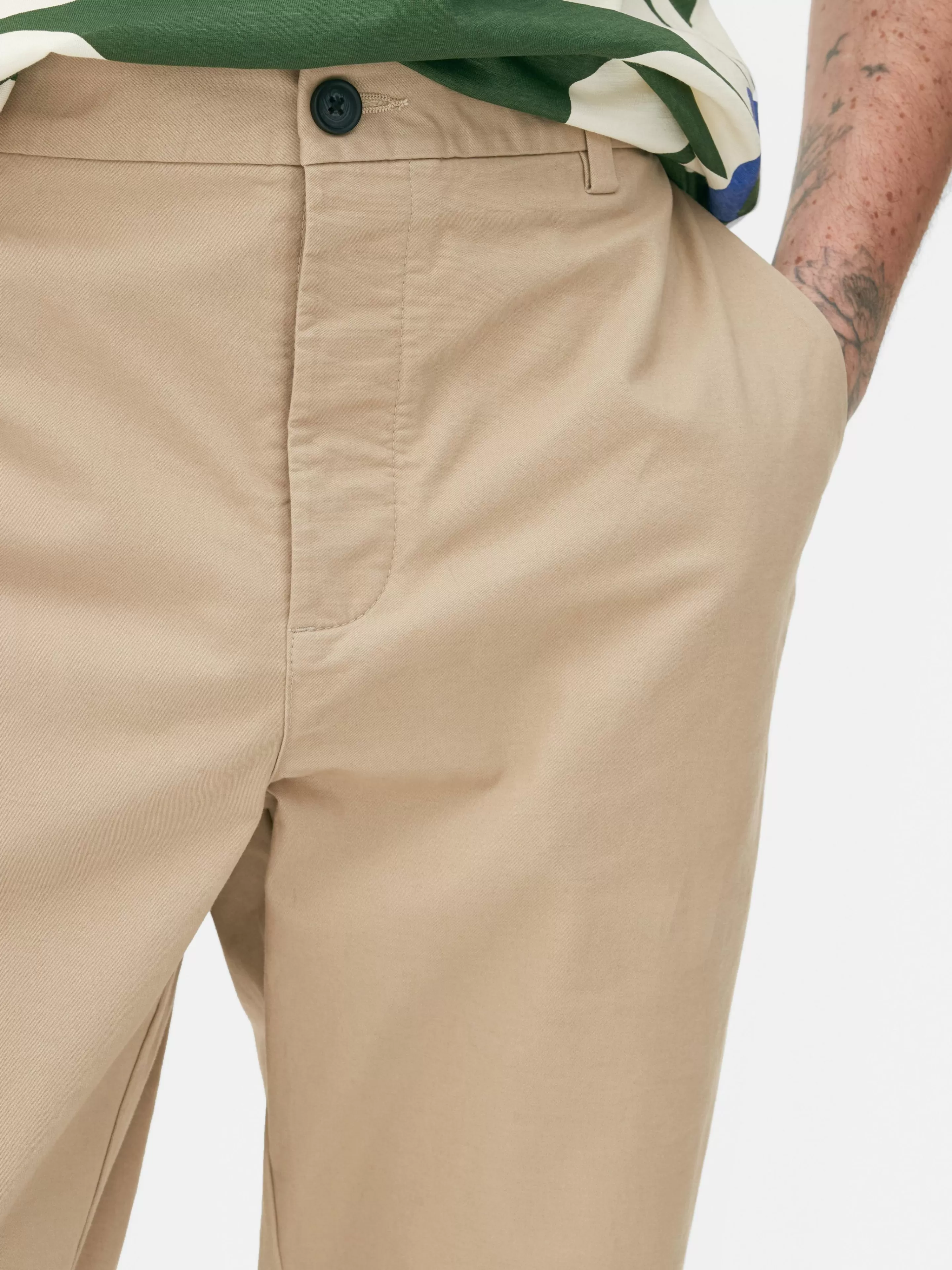 Hombre Primark Pantalón | Pantalón Chino Elástico De Corte Entallado