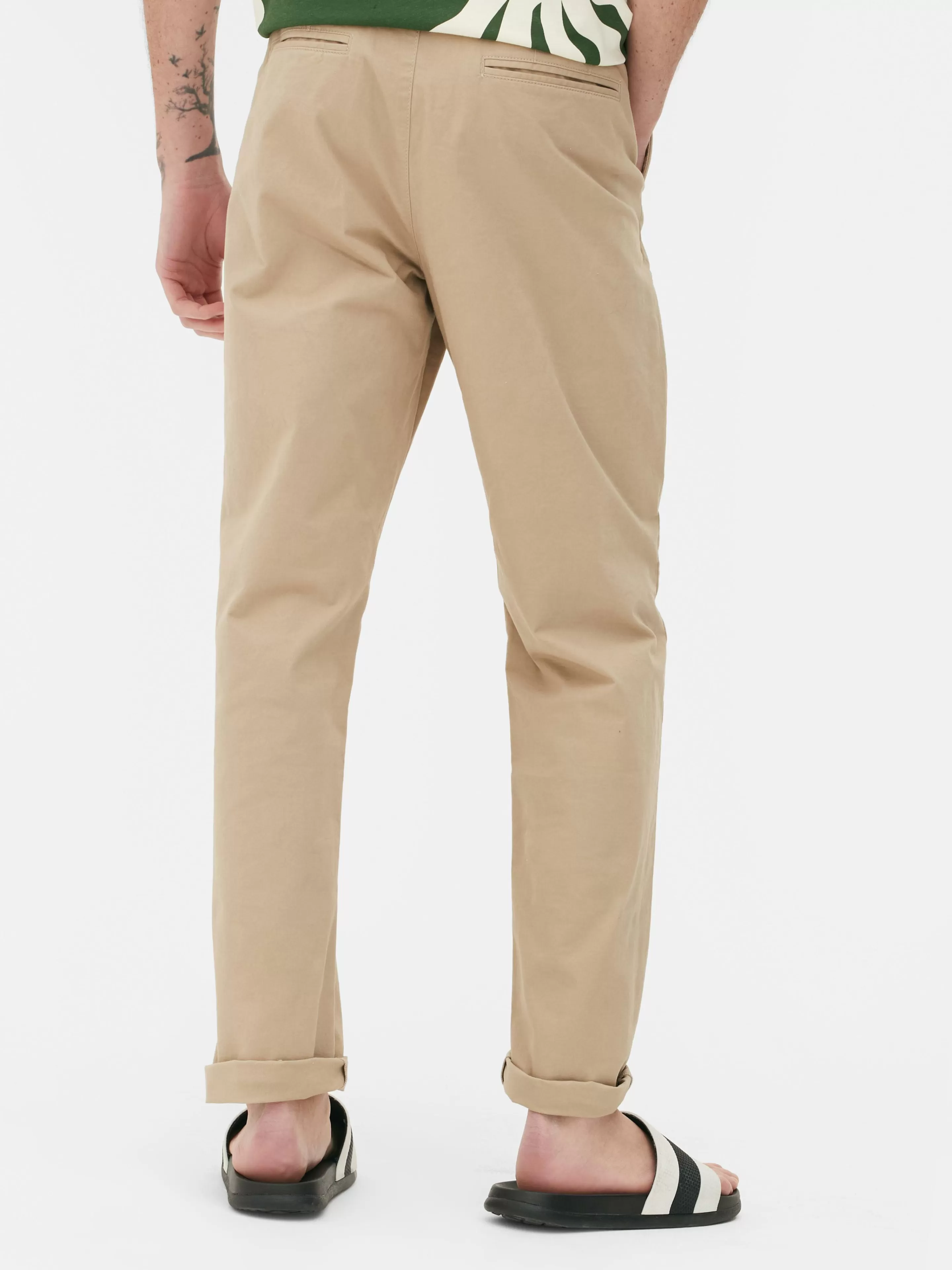 Hombre Primark Pantalón | Pantalón Chino Elástico De Corte Entallado